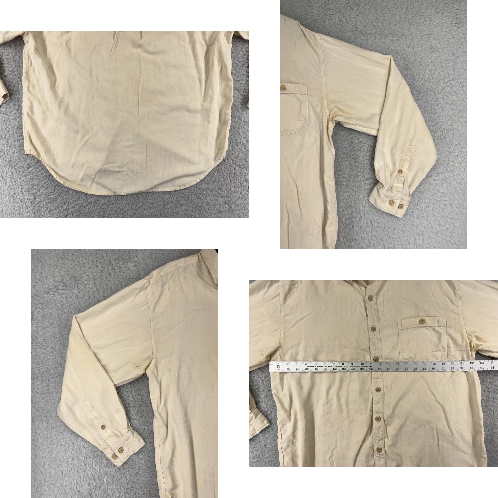 Tommy Bahama Tommy Bahama Mens Shirt Yellow 100% Silk Striped Hawaiian Camp Button Up Size US L / EU 52-54 / 3 - 8 Thumbnail