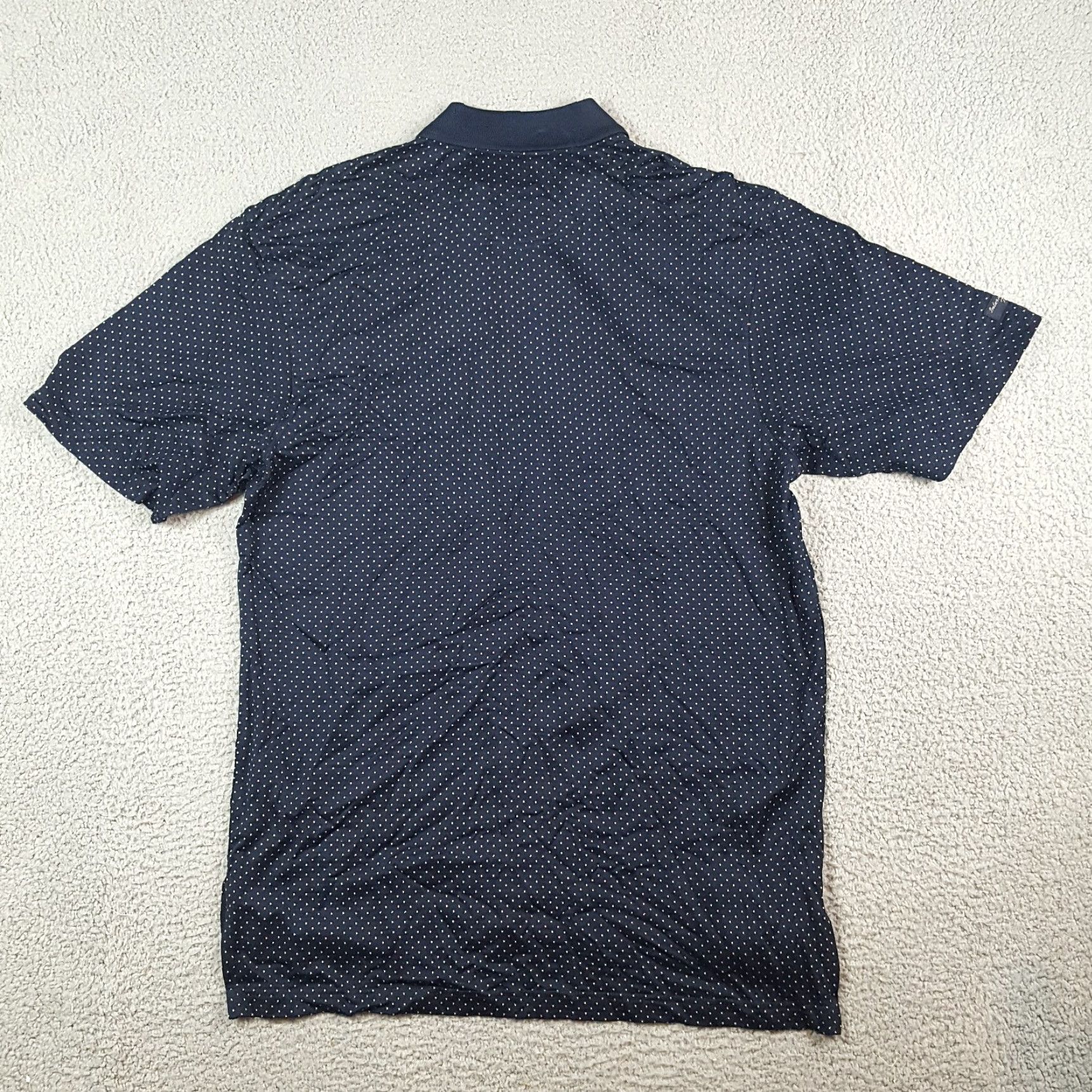 Izod VINTAGE IZOD Polo Shirt Polka Dot Navy Blue Mercerized Cotton Size M Short Sleeve Collared Shirt Men 90s Preppy Beach Workwear Golf Casual Punk Rock Size US M / EU 48-50 / 2 - 4 Thumbnail