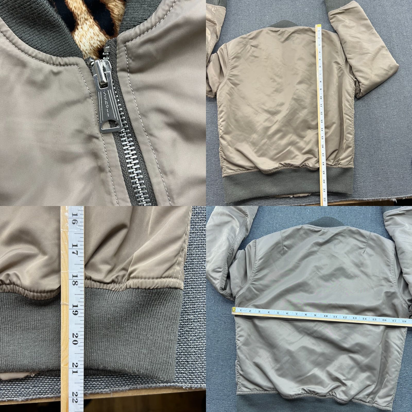 Schott VINTAGE SCHOTT Womens Bomber Jacket MA-1 Flight Beige Full Zip Ladies M Shirt Womens Size M / US 6-8 / IT 42-44 - 8 Thumbnail