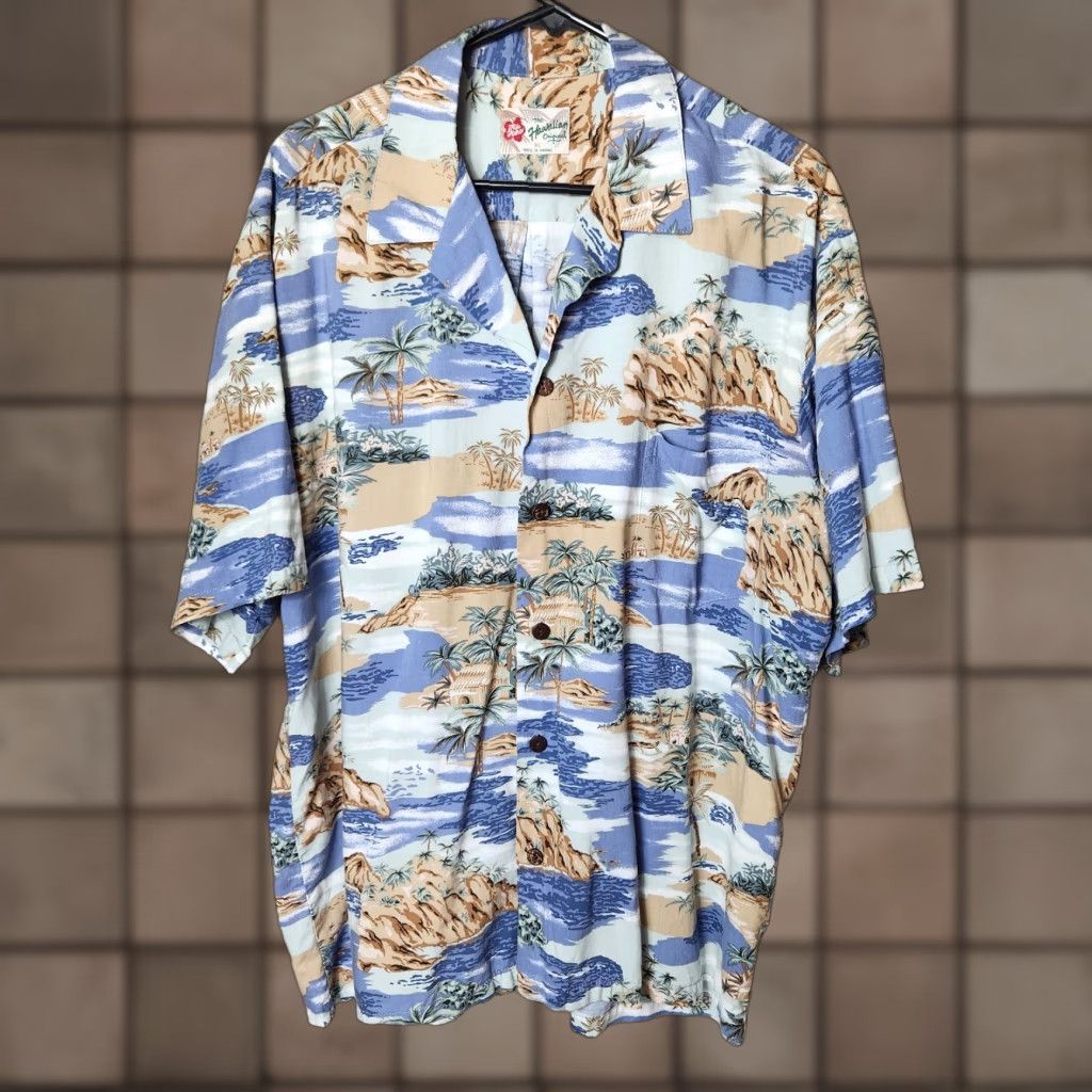 Hilo Hattie VINTAGE Hilo Hattie Mens Palm Tree Coastal Hawaiian Buttonfront Shirt-Size XL Size US XL / EU 56 / 4 - 1 Thumbnail