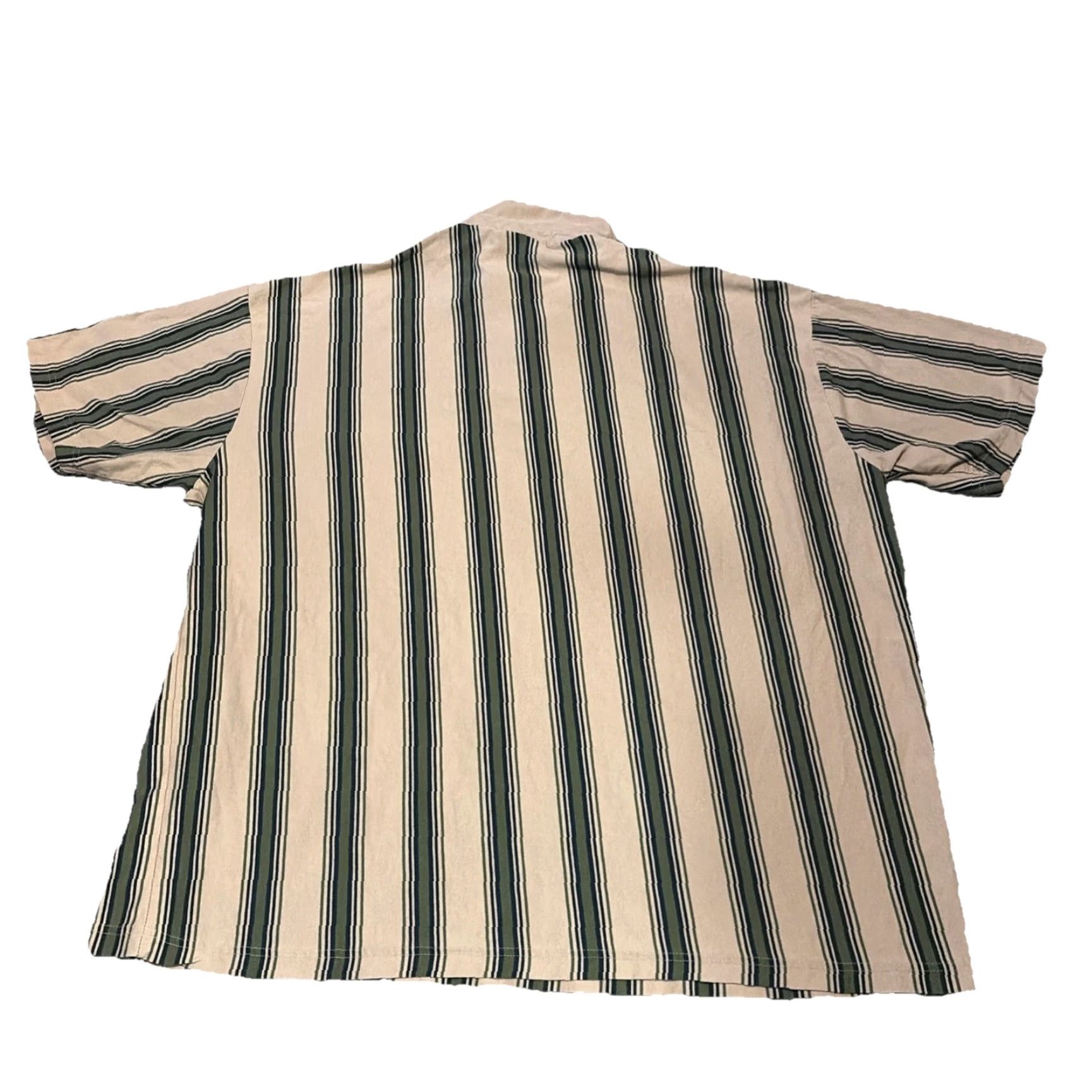 Vintage VINTAGE TownCraft Polo Shirt 2XL Beige Striped Collared 90s Mens Tall Size US XXL / EU 58 / 5 - 2 Thumbnail