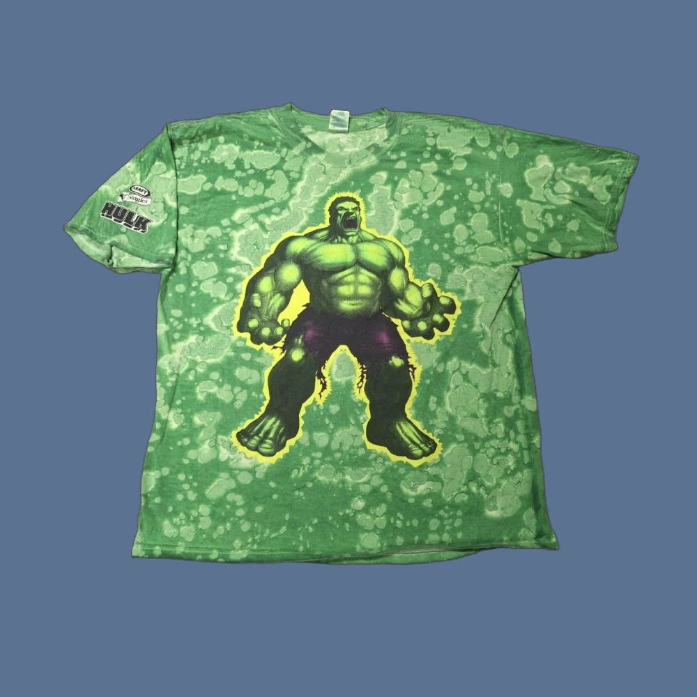 Vintage VINTAGE Marvel Incredible Hulk 2003 Y2K Shirt Tie Dye XL Cartoon Tv Movie Men T-Shirt Green Size US XL / EU 56 / 4 - 1 Thumbnail