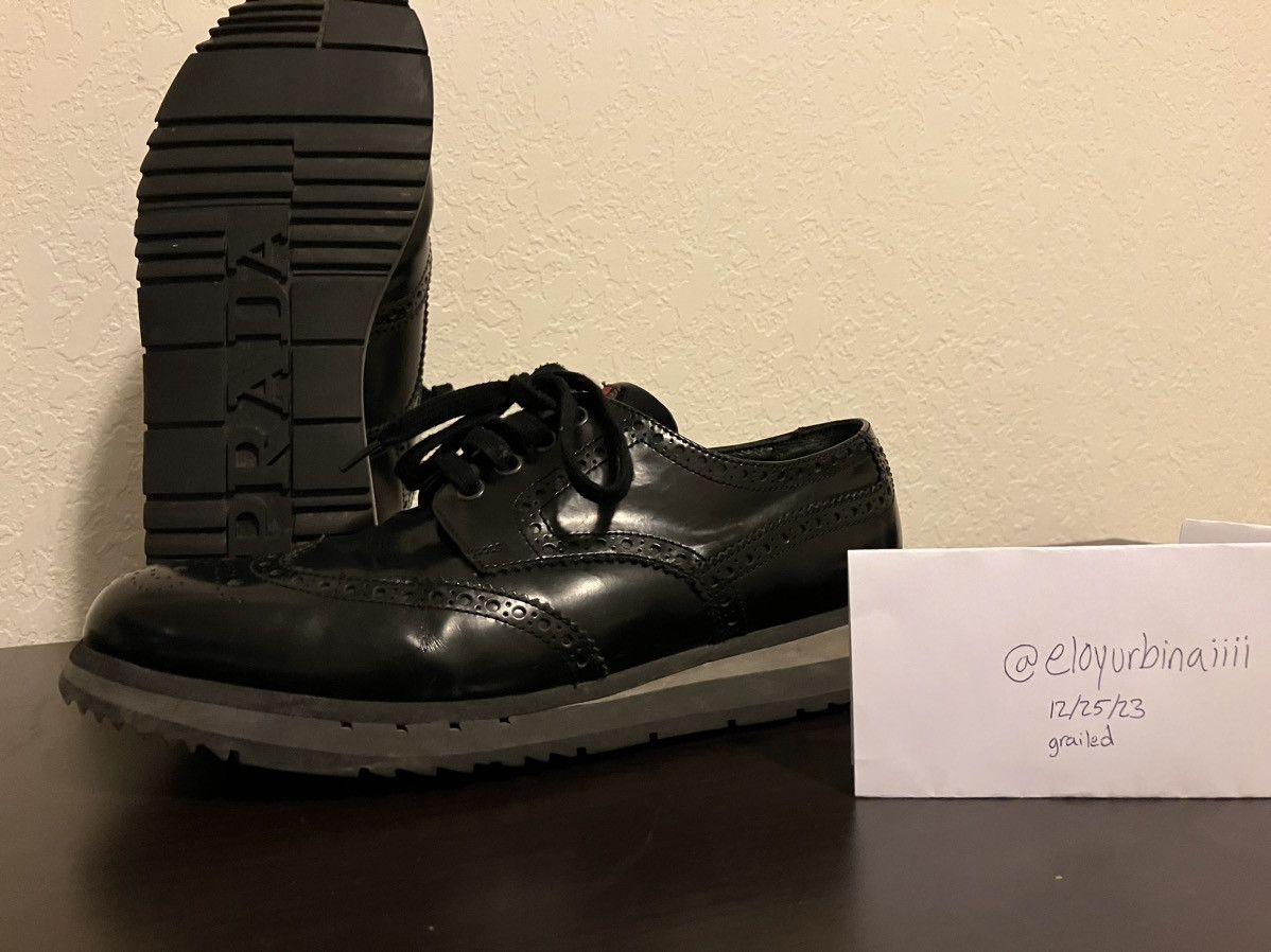 image of Prada Leather Shoes in Black, Men's (Size 8)