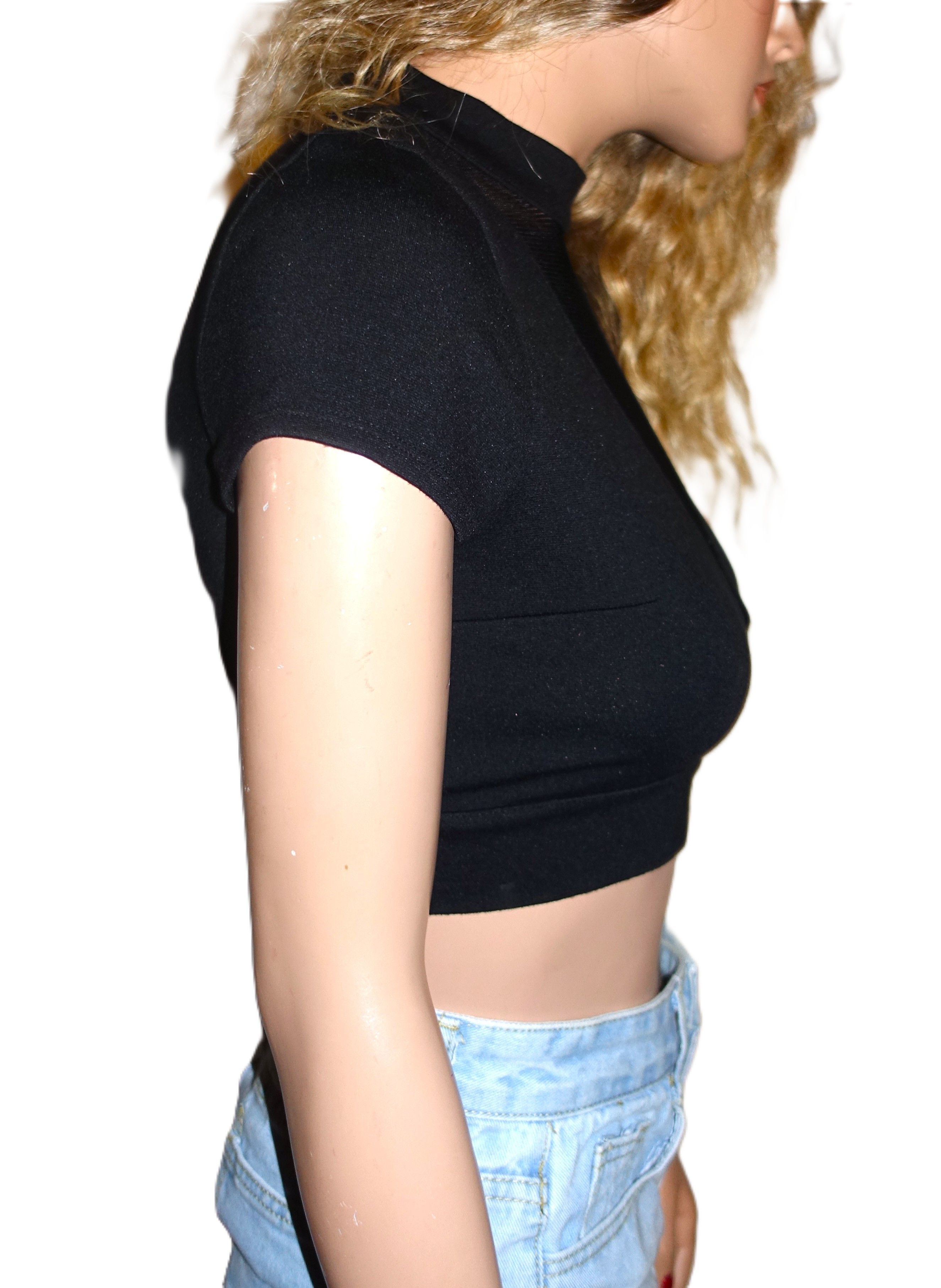 Express Express Black Sheer Crop Top XS Size XS / US 0-2 / IT 36-38 - 6 Thumbnail