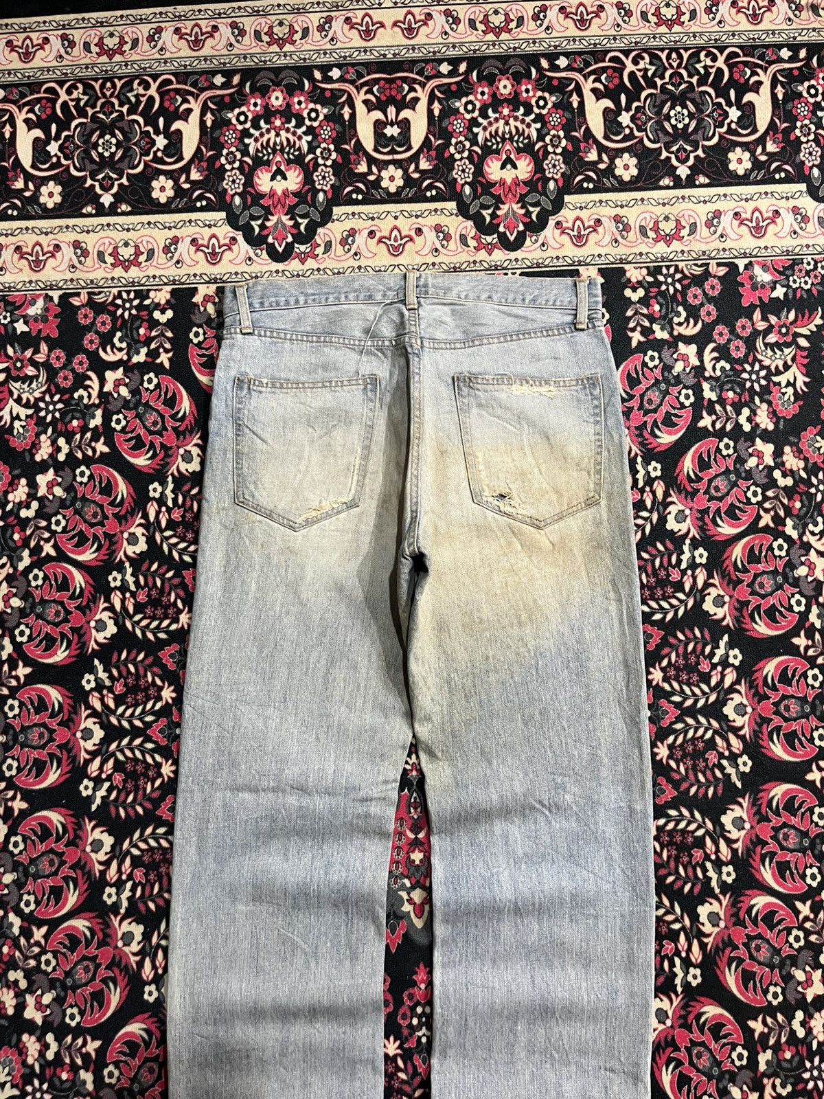 Japanese Brand Vintage Japan Blue Way Light Washed Trashed Jeans Size US 33 - 6 Thumbnail