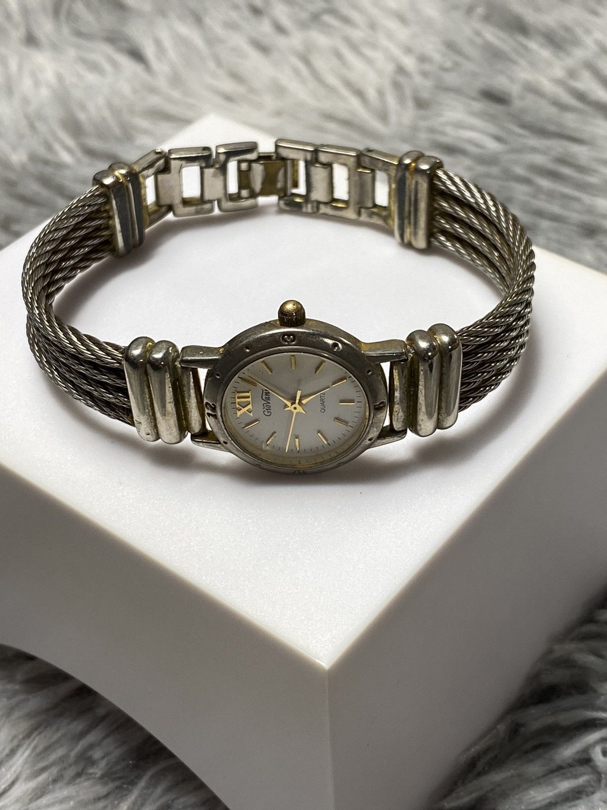 Japanese Brand × Jewelry × Vintage Giovani Quartz Watch with Steel Cable Band | Elegant Design Size ONE SIZE - 7 Thumbnail