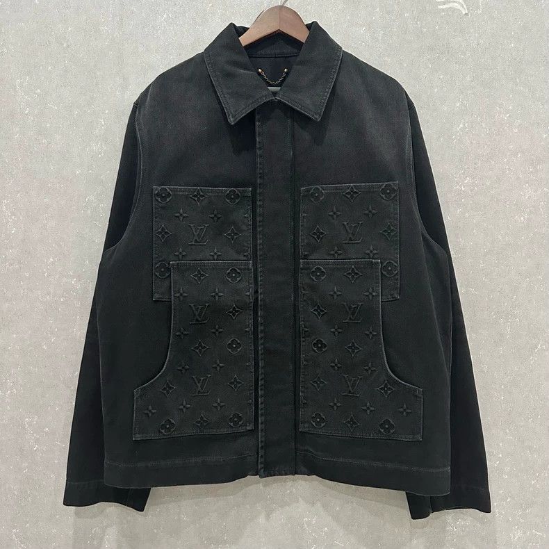 Louis Vuitton Louis Vuitton Washed Old Solid Logo Lapel Casual Long Sleev Size US L / EU 52-54 / 3 - 1 Thumbnail