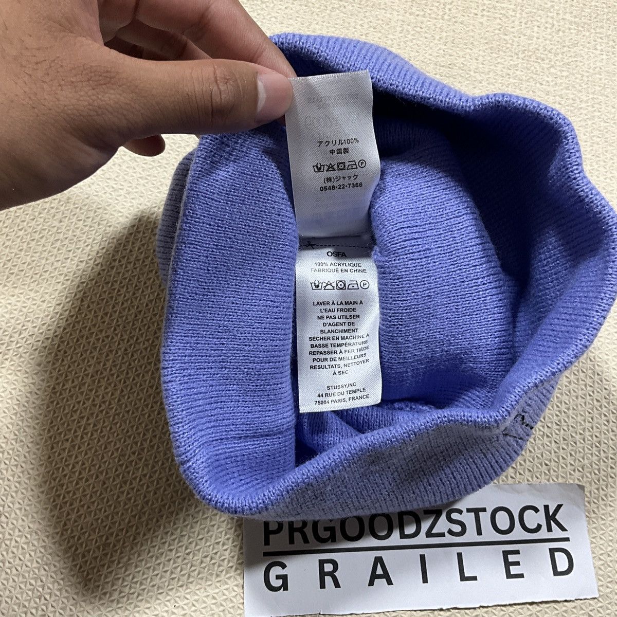 Stussy Stussy Beanie Hat - Periwinkle Size ONE SIZE - 5 Thumbnail