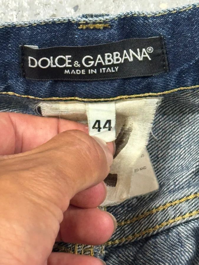 Designer × Dolce & Gabbana × Vintage 2000s Dolce & Gabbana Blue Distressed Denim Jeans Size US 39 - 7 Thumbnail