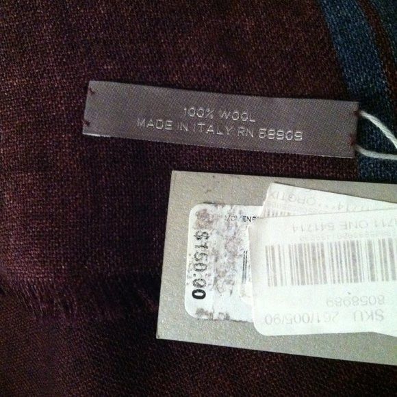 Daniel Cremieux DANIEL CREMIEUX MEN'S NEW BURGUNDY 100%WOOL SCARF 26"X81" Size ONE SIZE - 6 Thumbnail