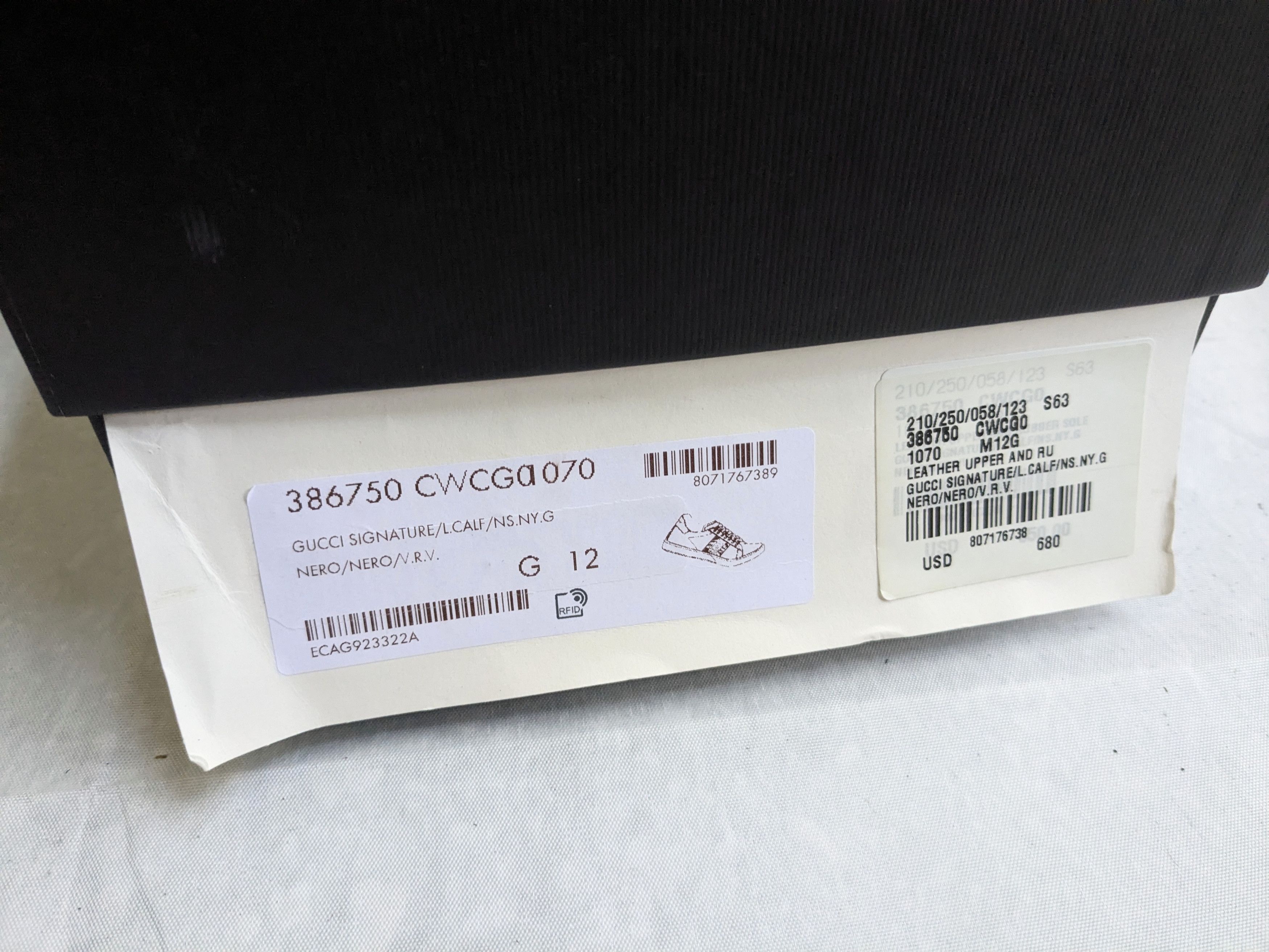 Gucci Gucci Ace Sneakers Monogram GG Logo 12.5 Black Size US 12.5 / EU 45-46 - 19 Thumbnail
