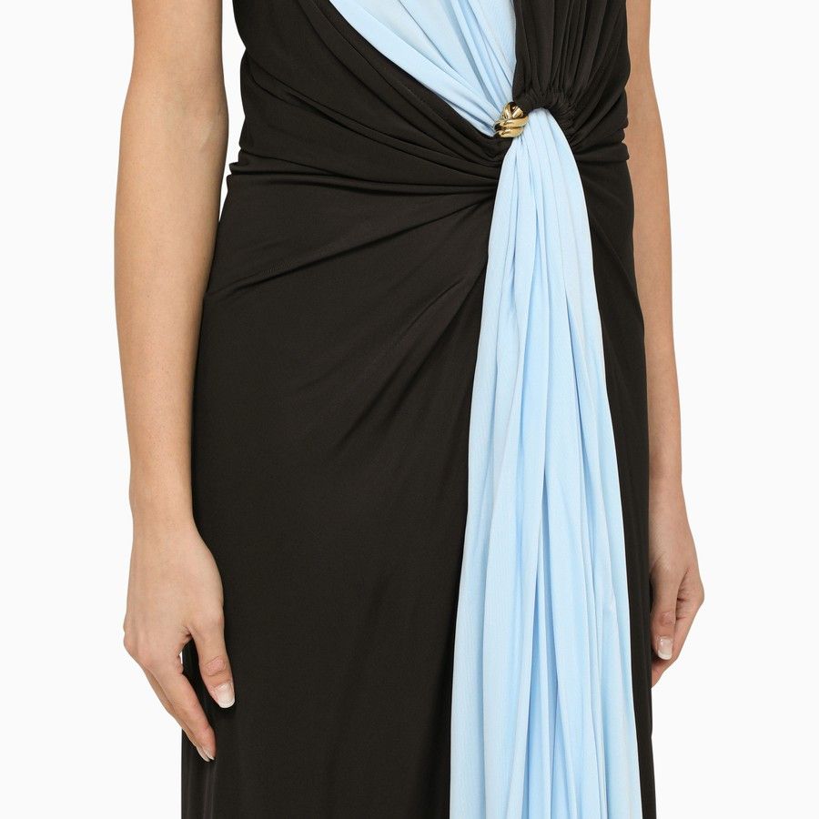 Bottega Veneta o1d2blof0824 Long Dress in Black & Light Blue Size XS / US 0-2 / IT 36-38 - 4 Thumbnail