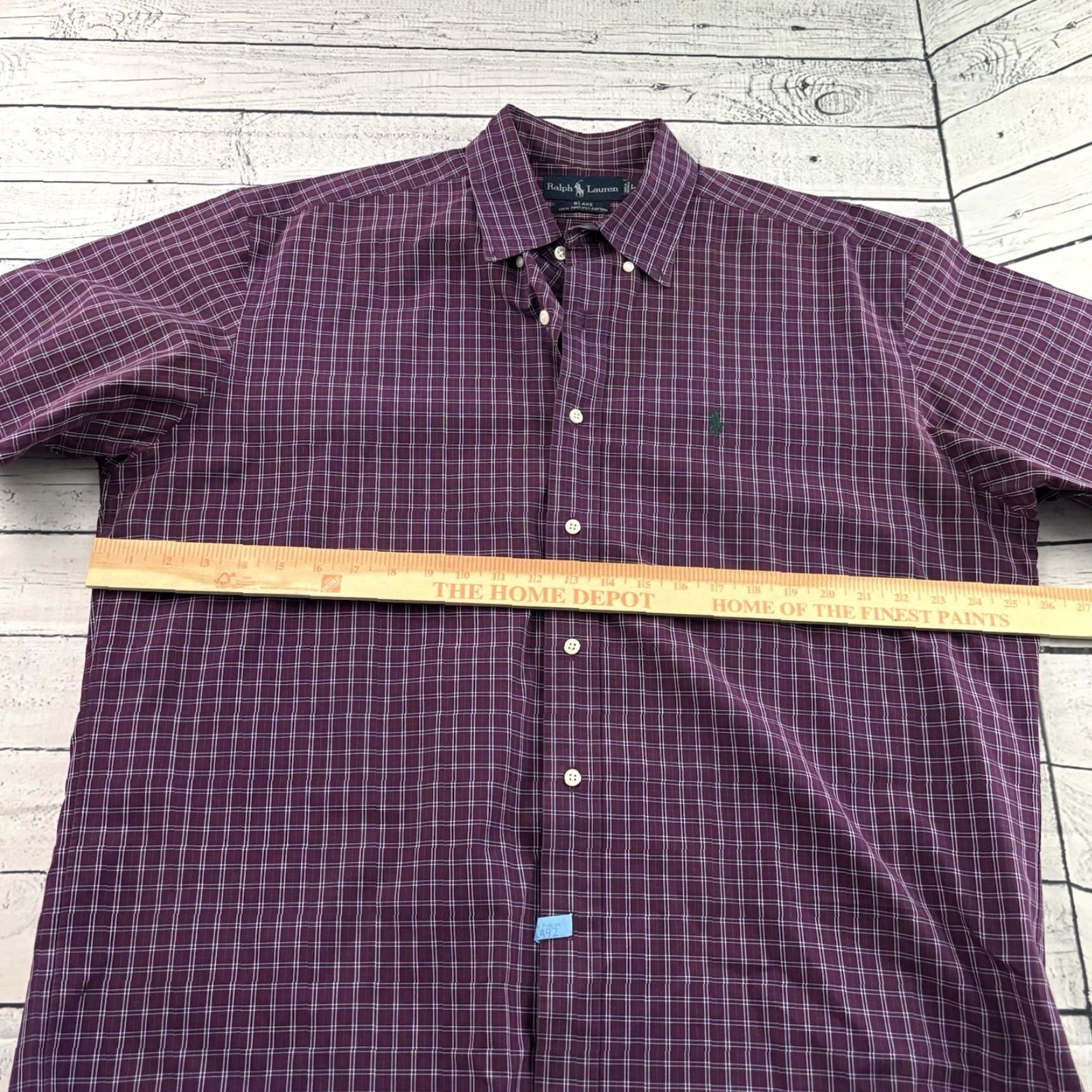 Polo Ralph Lauren Ralph Lauren Shirt Polo Blake Short Sleeve Plaid Button Front Mens Large Purple Size US L / EU 52-54 / 3 - 3 Thumbnail