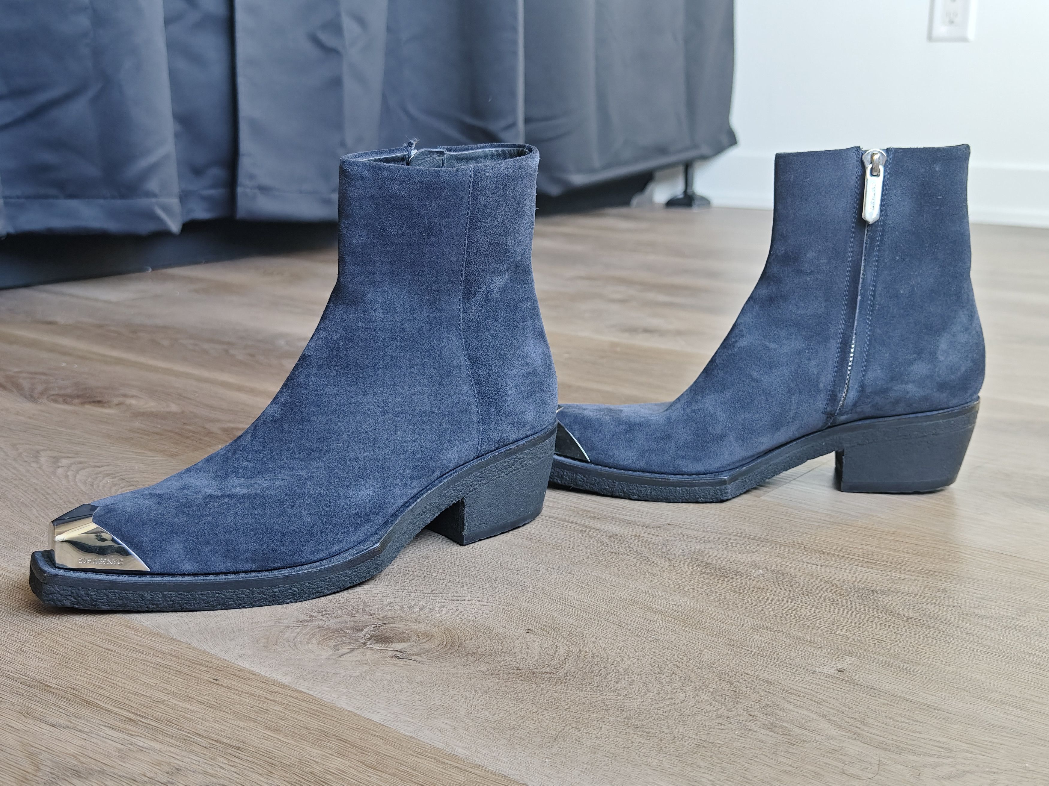 Calvin Klein 205W39NYC Calvinklein205w39nyc raf simons Navy suede silver tip 42 Size US 9 / EU 42 - 4 Thumbnail