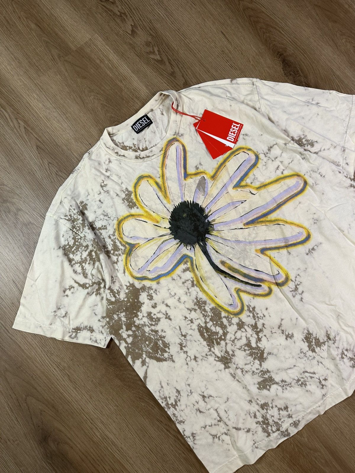 Diesel Diesel Men’s T-Wash-H3 Flower Print T-Shirt Size US L / EU 52-54 / 3 - 2 Thumbnail