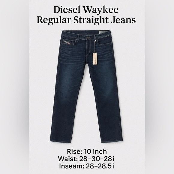 Diesel Diesel Waykee Men’s Jeans Size 28x30 Regular Straight Fit Da Size US 28 / EU 44 - 1 Thumbnail