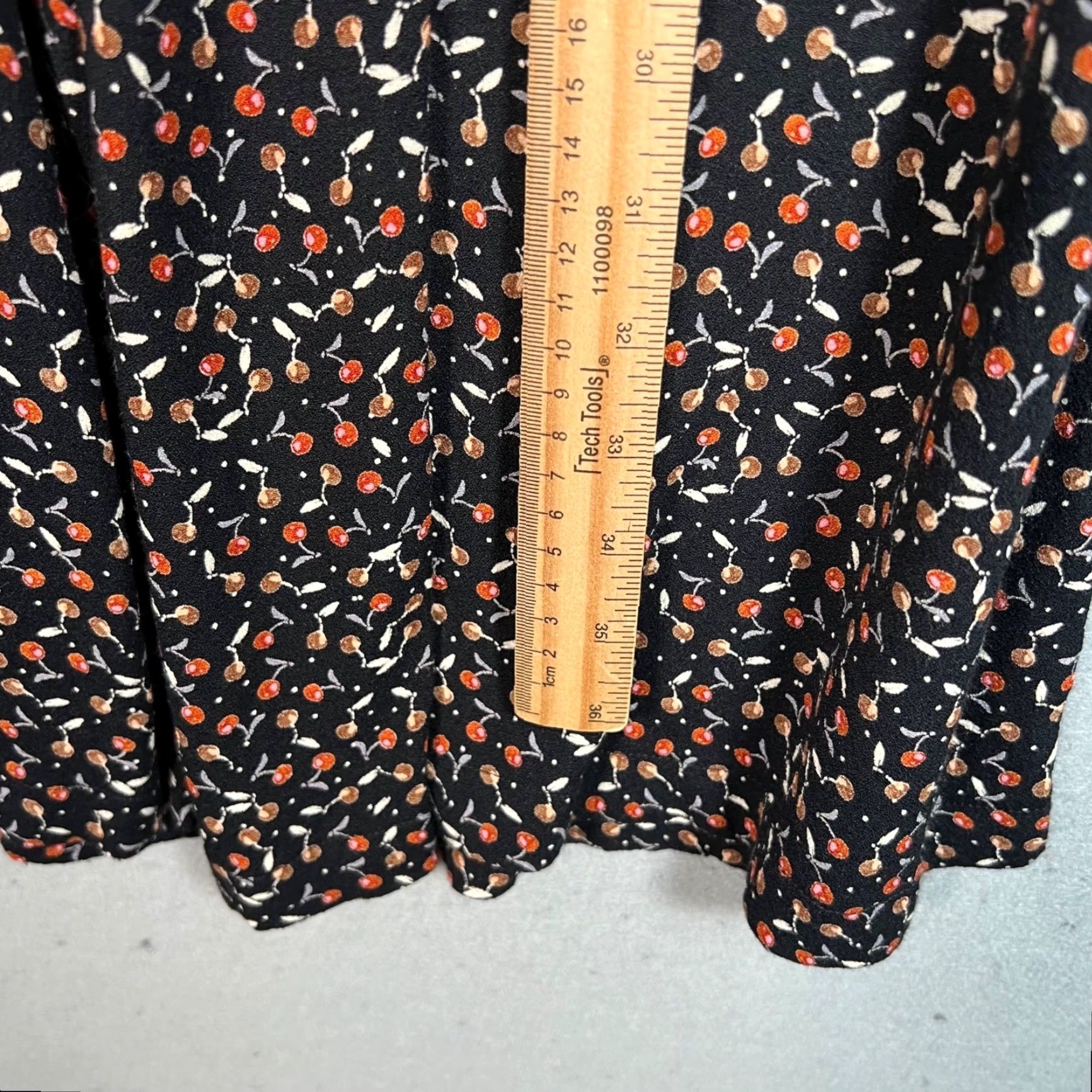 Free People Free People Womens Size 6 Black & Red Cherry Print Wide-Leg Pants Size 28" / US 6 / IT 42 - 6 Thumbnail