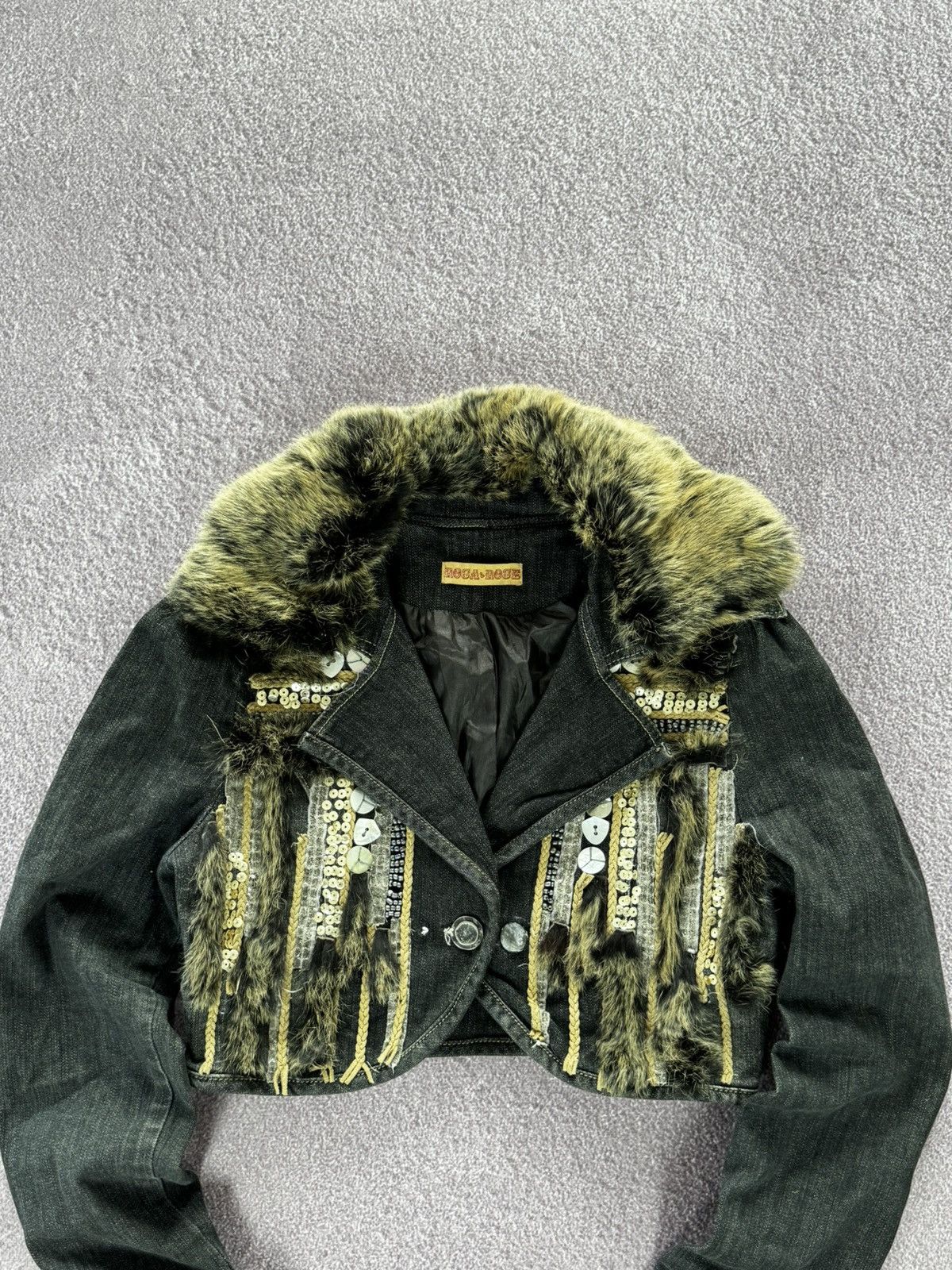 Designer Vintage Y2K Denim Western Cropped Distressed Jacket Size M / US 6-8 / IT 42-44 - 2 Thumbnail