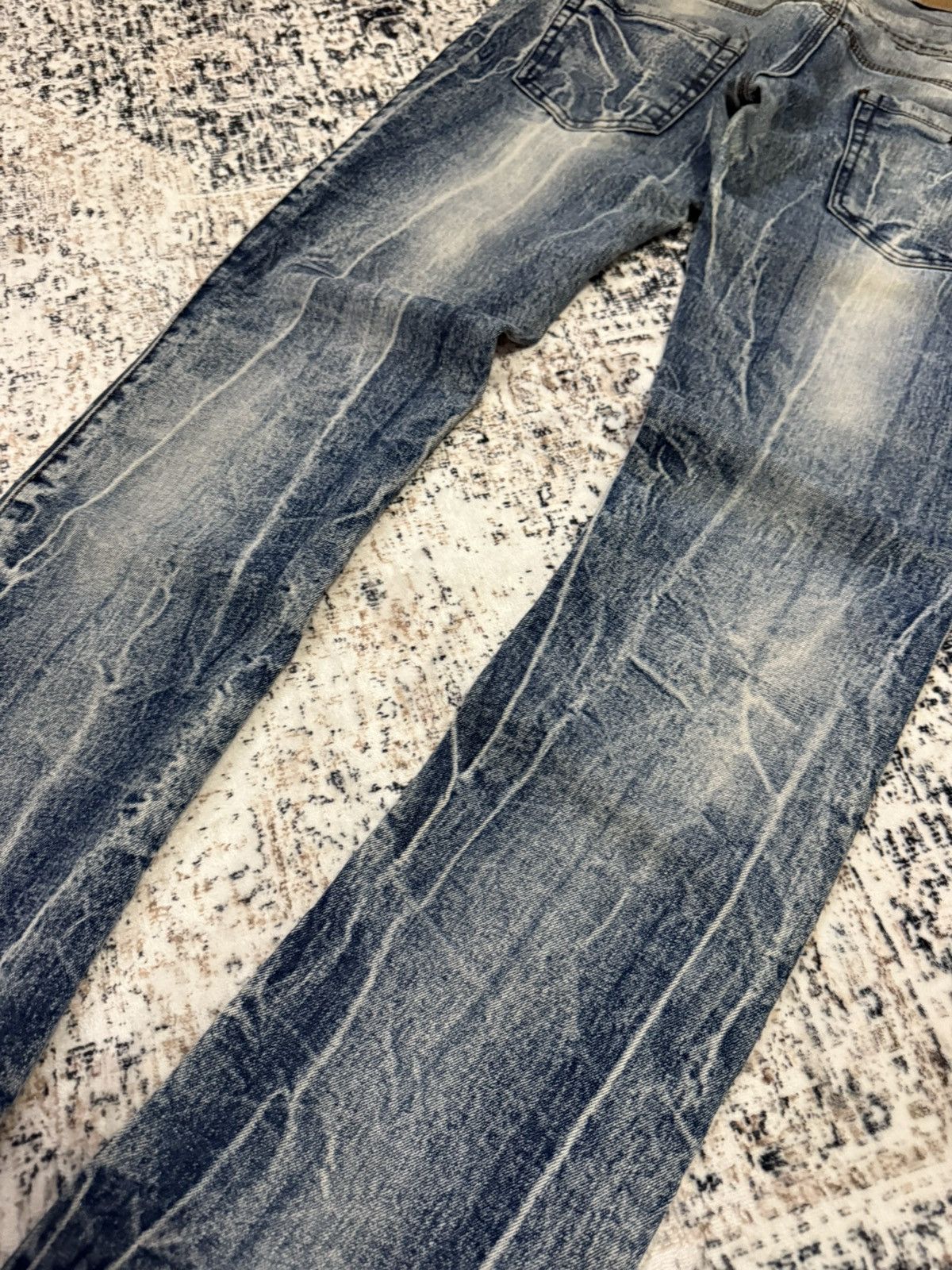 If Six Was Nine Diesel Black Gold Double Waist Whiskers Stack Flared Jeans Size US 29 - 16 Thumbnail