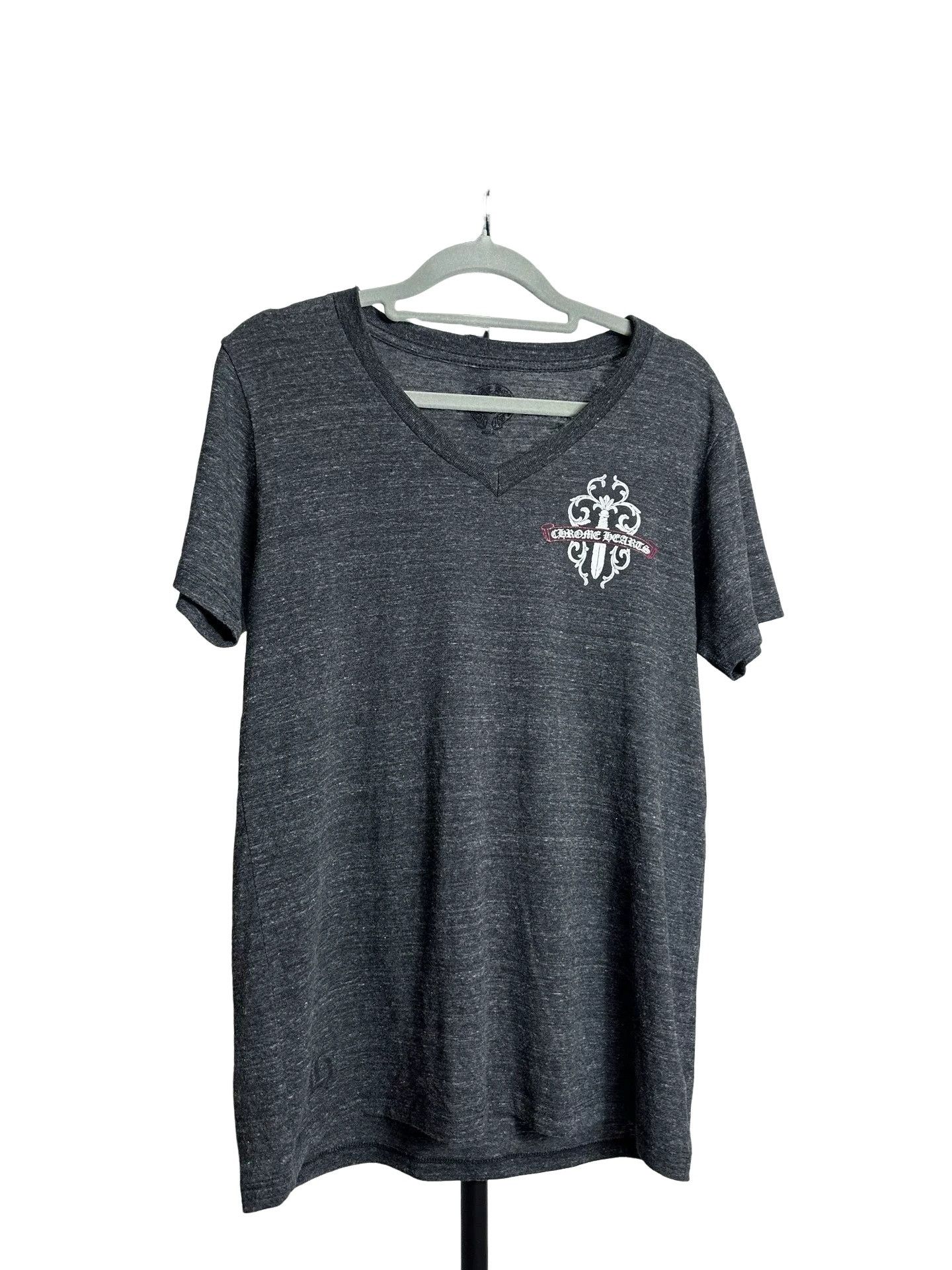 Chrome Hearts Chrome Hearts Gray V-Neck Short Sleeve T-Shirt | Grailed