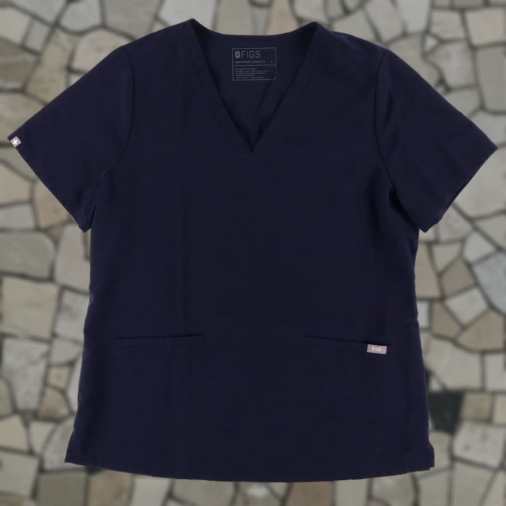 Vintage Figs Casma Three Pocket Scrub Shirt V-Neck Navy Women's L Size L / US 10 / IT 46 - 1 Thumbnail