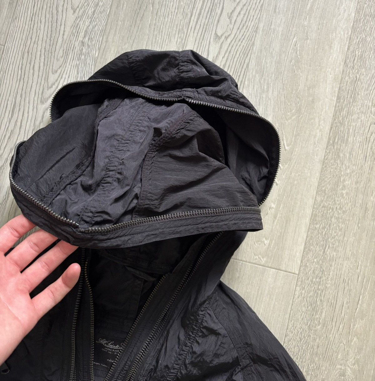 Allsaints × Vintage Allsaints Avant Garde Zip Siv Parka Coat Hooded Nylon Size L / US 10 / IT 46 - 3 Thumbnail