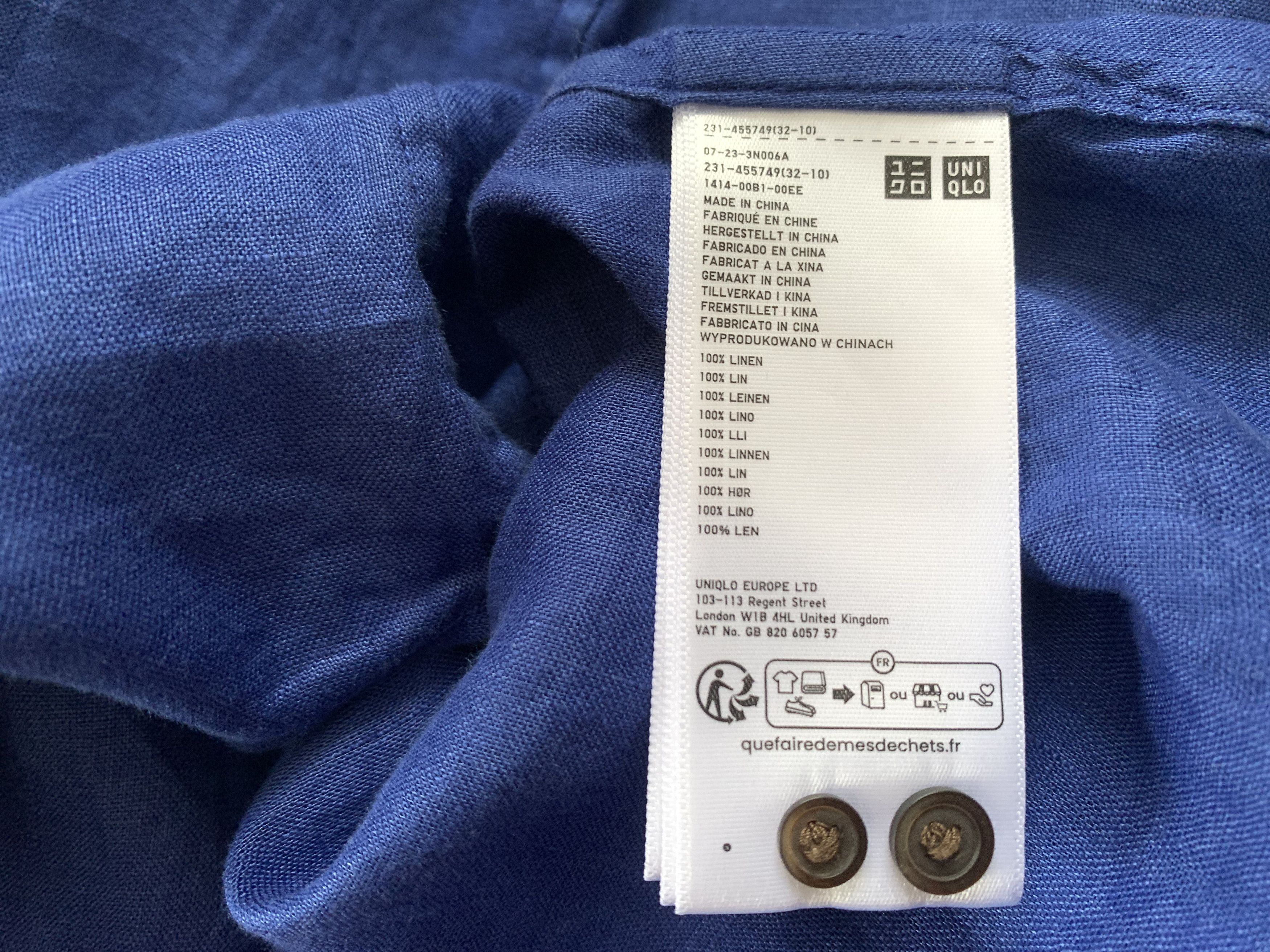 Uniqlo Uniqlo Linen Blue Long Sleeve Shirt Size US L / EU 52-54 / 3 - 6 Thumbnail
