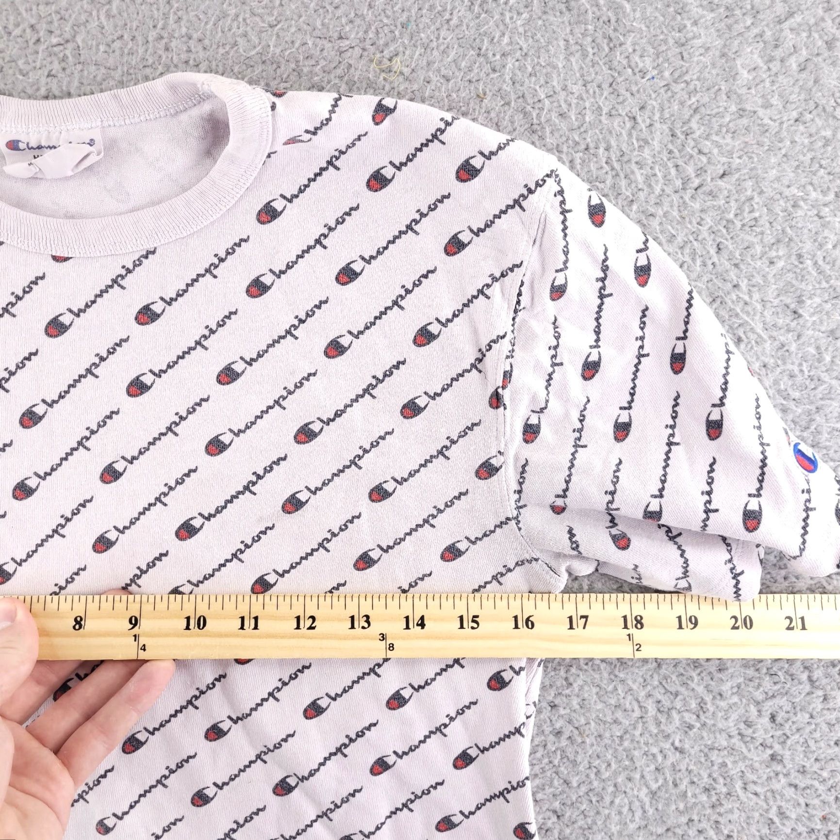 Champion Vintage Champion Logo Shirt Mens Small All Over Graphic Short Sleeve Tee Size US S / EU 44-46 / 1 - 6 Thumbnail