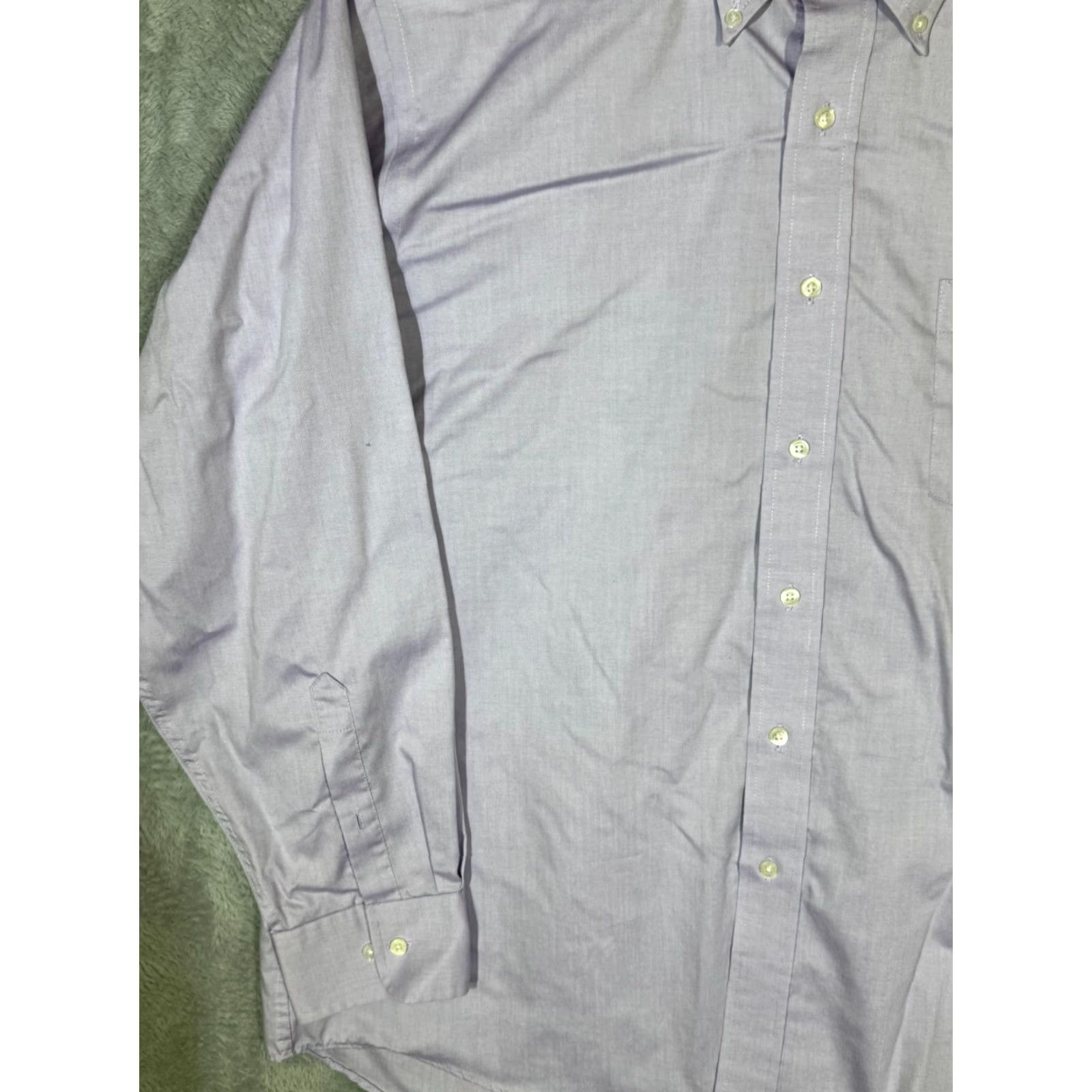 Vintage G.H. Bass & Co. Dress Shirt XL 17–17.5 Purple Wrinkle-Free Cotton Long Sleeve Men Size 46R - 3 Thumbnail