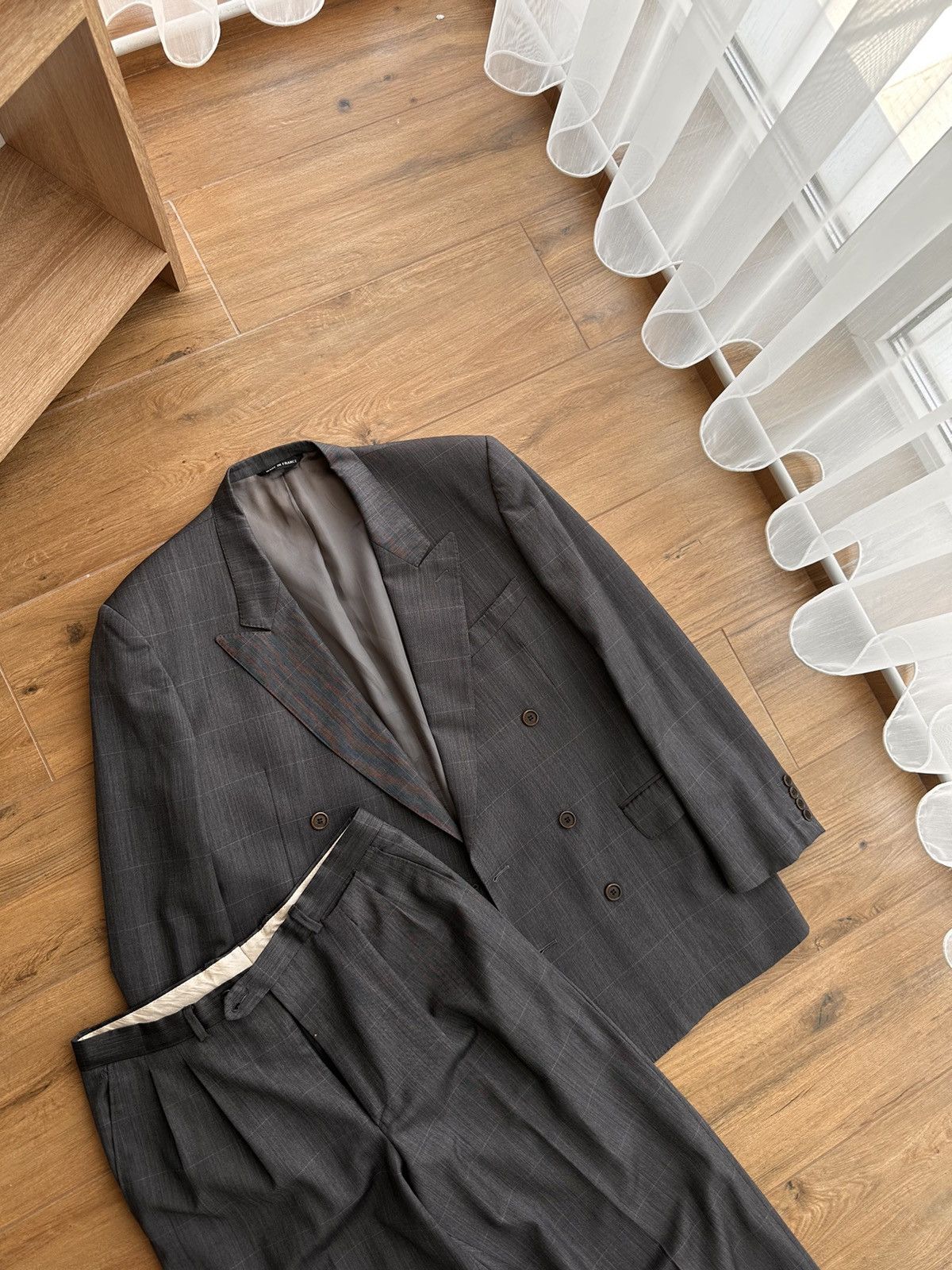 Balenciaga × Vintage Vintage Balenciaga Paris Luxury Laine Grey Formal Suit Size 40L - 6 Thumbnail