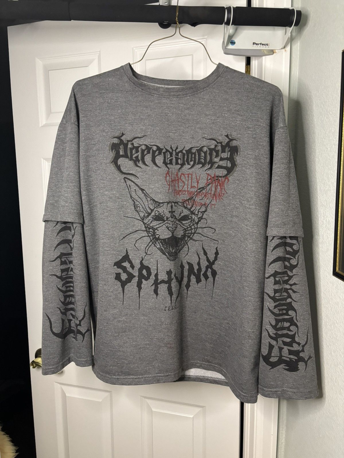 Other Grey Metal Band Themed Double Layer Long Sleeve T Shirt Size US L / EU 52-54 / 3 - 1 Thumbnail