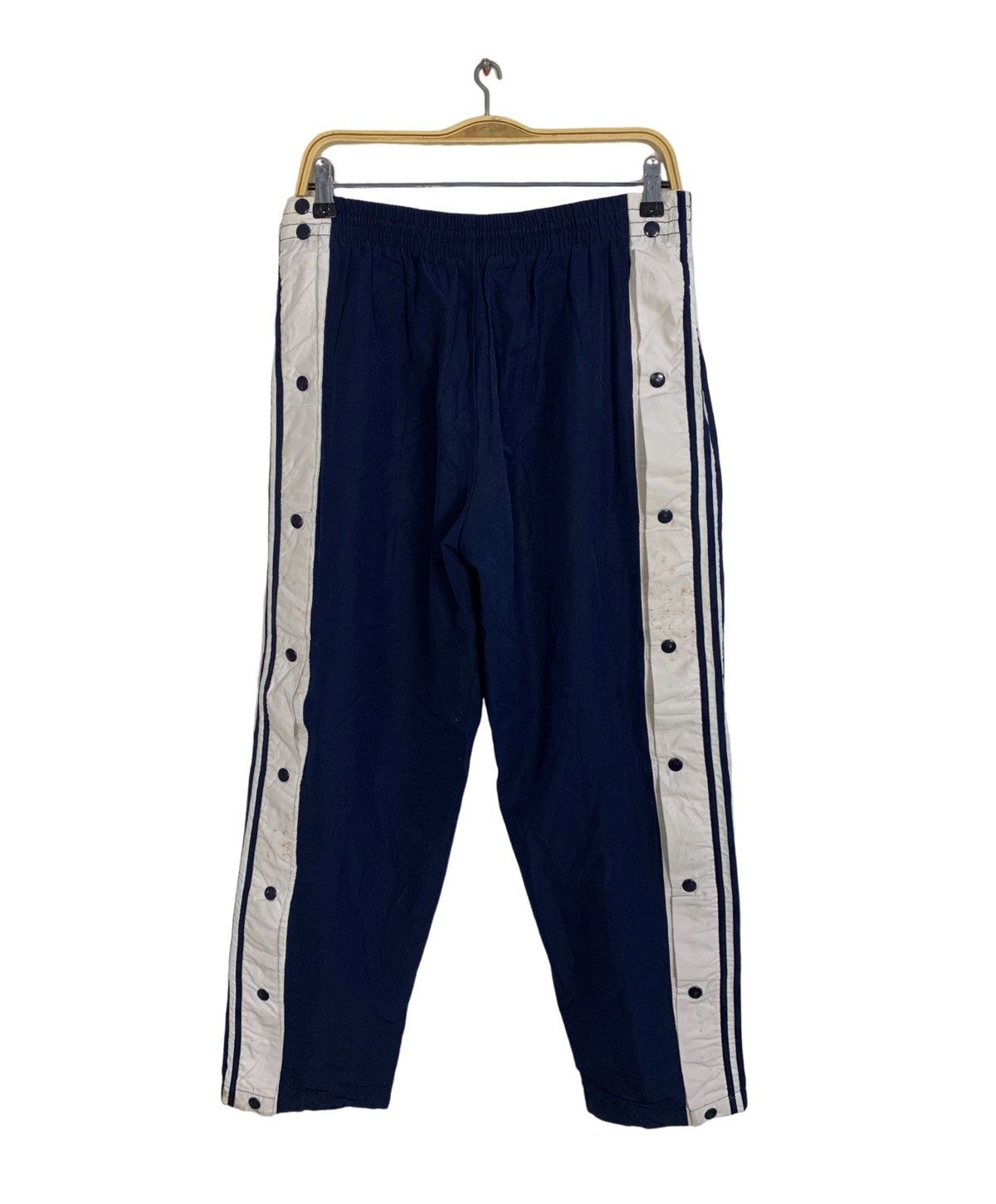image of Athletic x Vintage 90's Shooter Track Pant Side Snap Button Stretchable Waist in Blue Black (Size 2