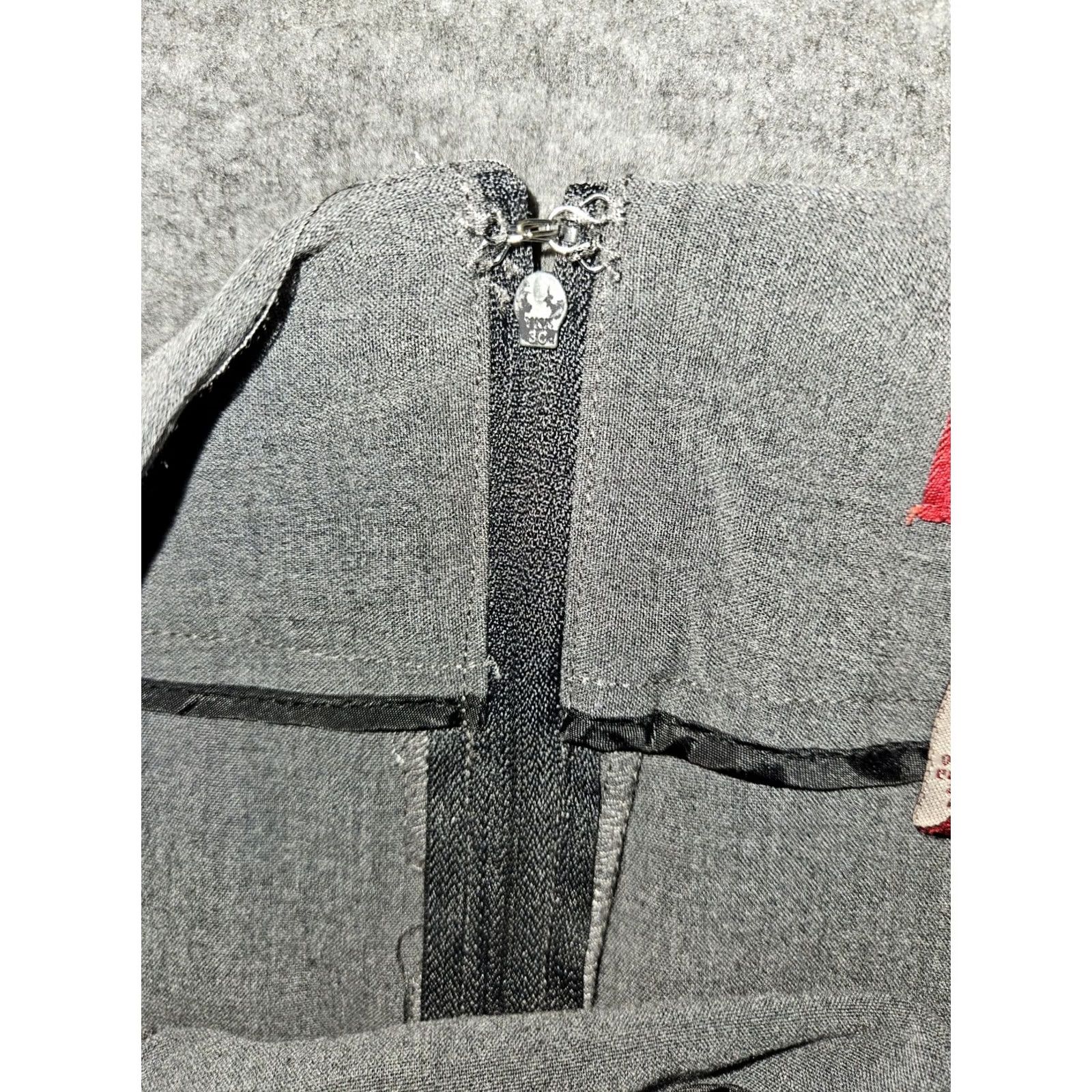 Guess GUESS Pencil Skirt Women 26 Gray Zip Hook & Loop Slit Workwear Stretch 90s City Preppy Vintage-Style Size 26" / US 2 / IT 38 - 6 Thumbnail