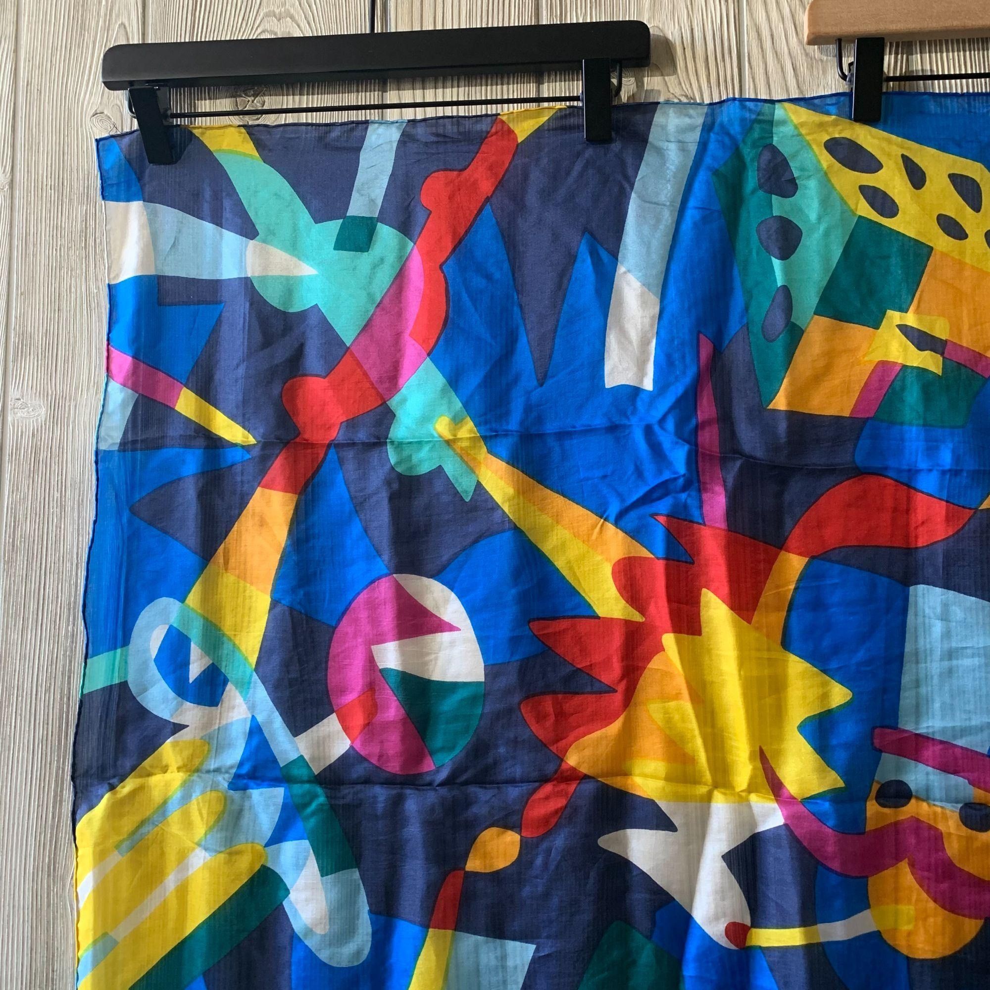 Vintage Vintage Ashley Brooke MCM Novelty Psychedelic Hand Rolled Si Size ONE SIZE - 4 Thumbnail