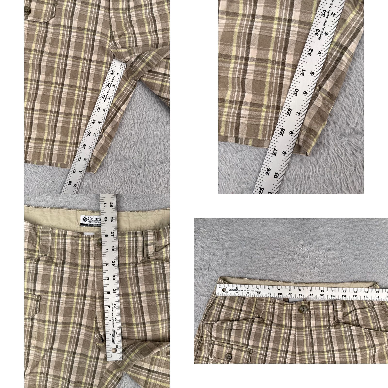 Vintage VINTAGE Columbia Shorts Womens 8 Beige Plaid Cargo 100% Cotton Hiking Casual 9" Beige Womens 8" Cargo Shorts Columbia Men? Size 30" / US 8 / IT 44 - 8 Thumbnail