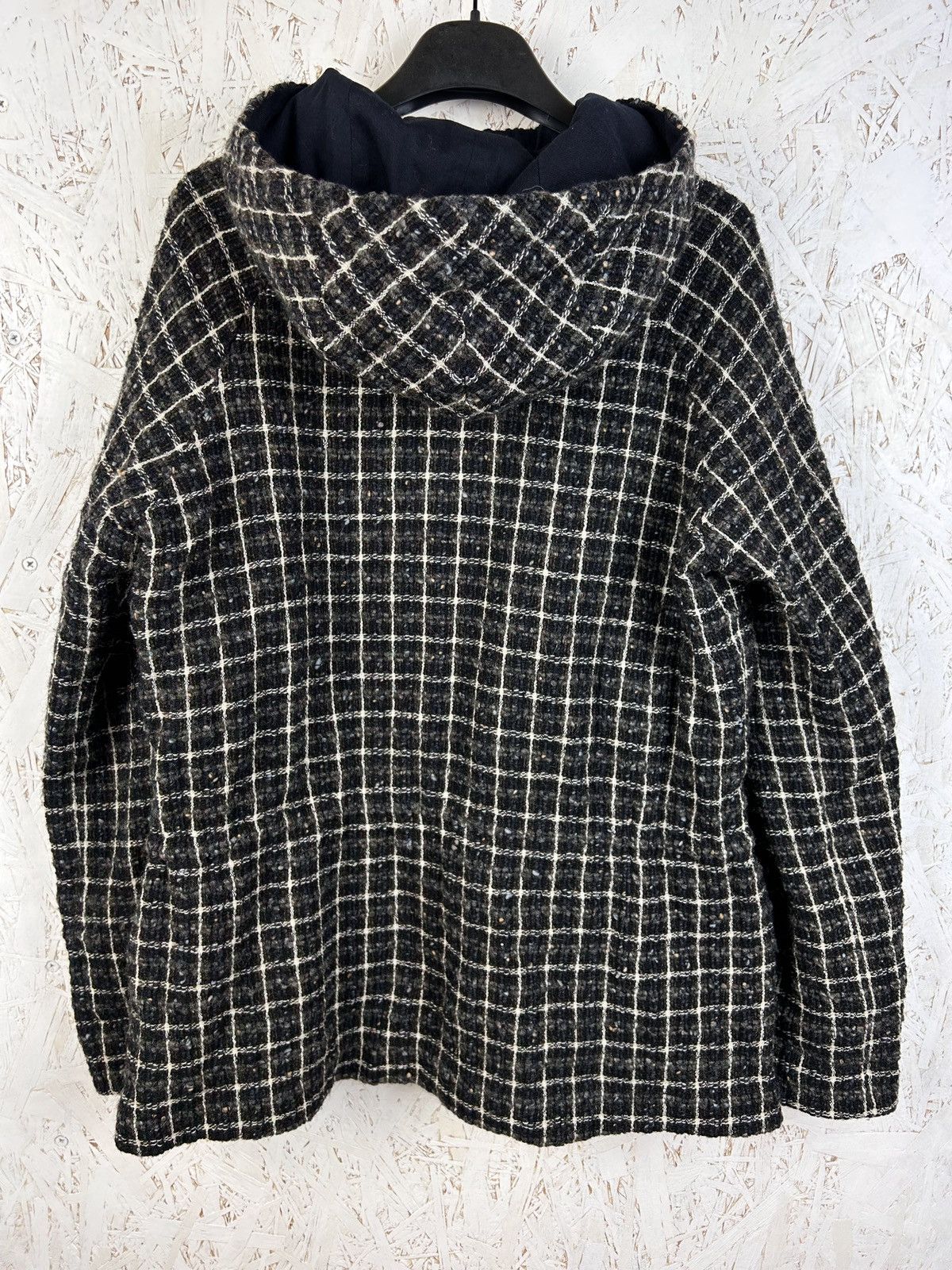 Yohji Yamamoto Y's Tweed Hooded Zippered Jacket Size 2