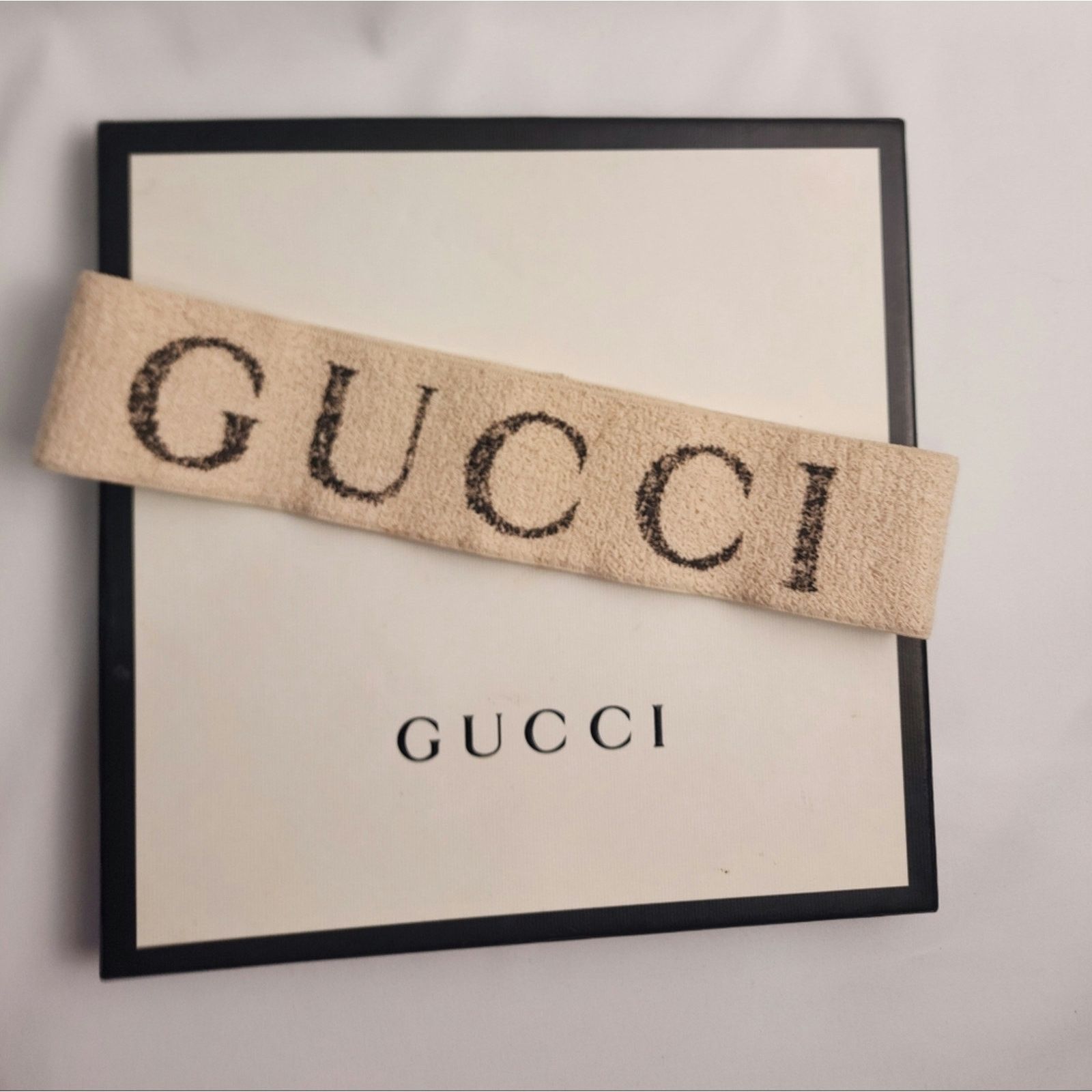Gucci Gucci ivory beige Monogram print elastic headband Size ONE SIZE - 4 Thumbnail