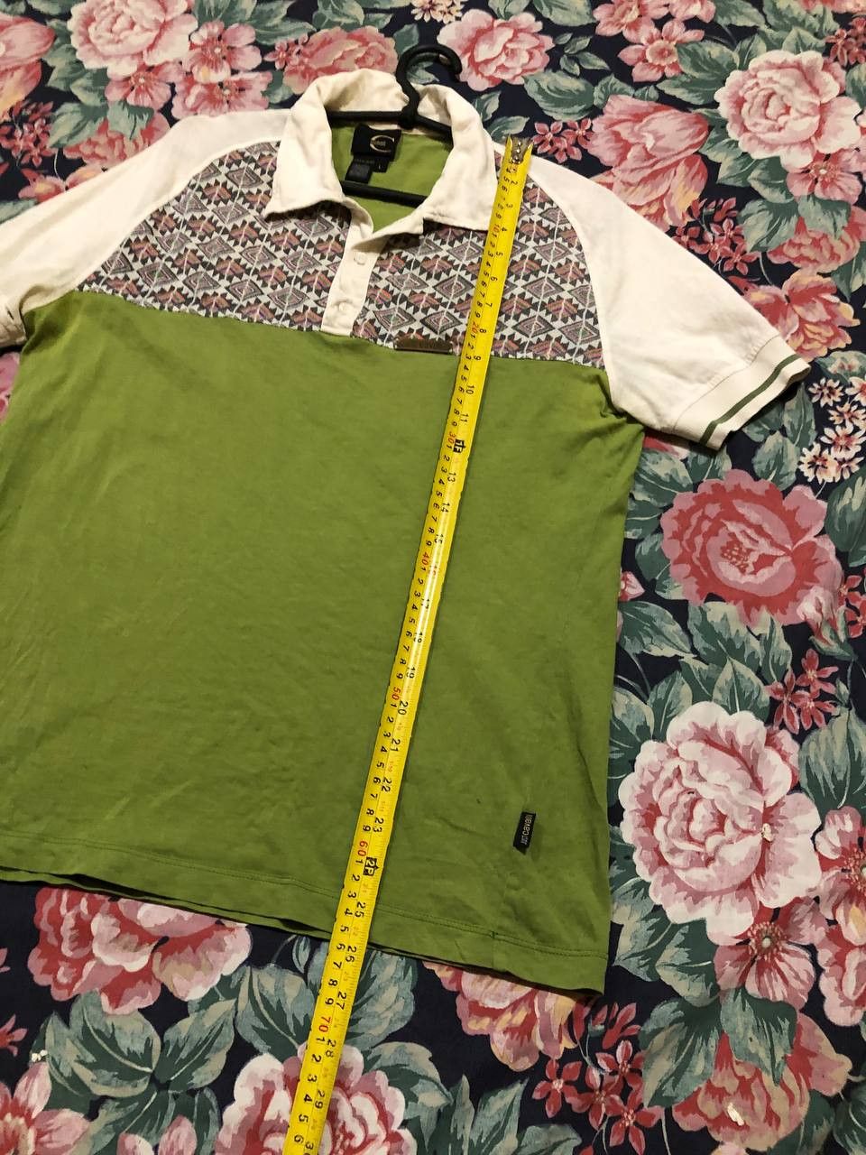 Just Cavalli Vintage T-shirt green Just Cavalli polo print crazy Y2K Size US L / EU 52-54 / 3 - 8 Thumbnail