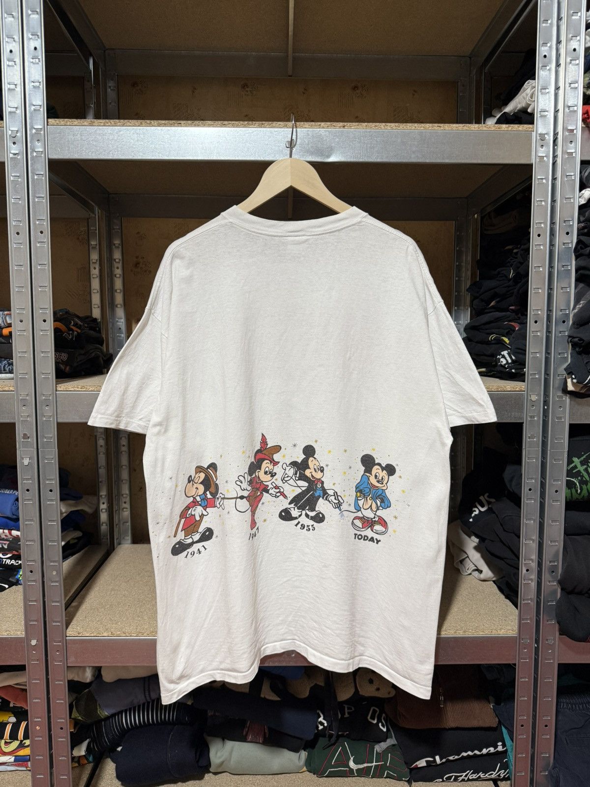 Disney × Mickey Mouse × Vintage Vintage 1990s Mickey Mouse Through The Years Cartoon T-Shirt Size US XL / EU 56 / 4 - 2 Thumbnail