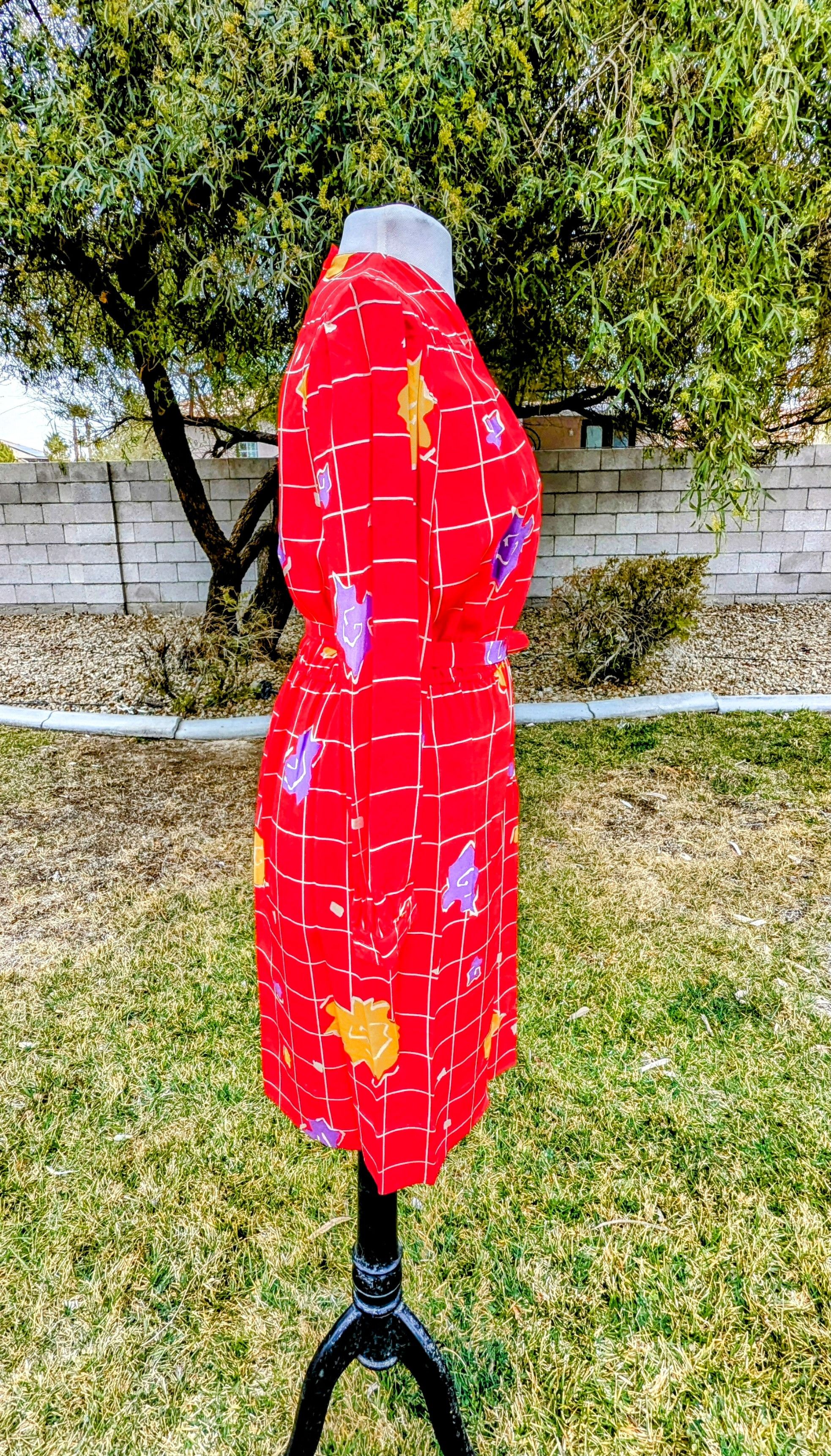 Vintage Vintage 1980s John Yang for Jack Mulqueen Ltd Silk Dress Size S / US 4 / IT 40 - 3 Thumbnail
