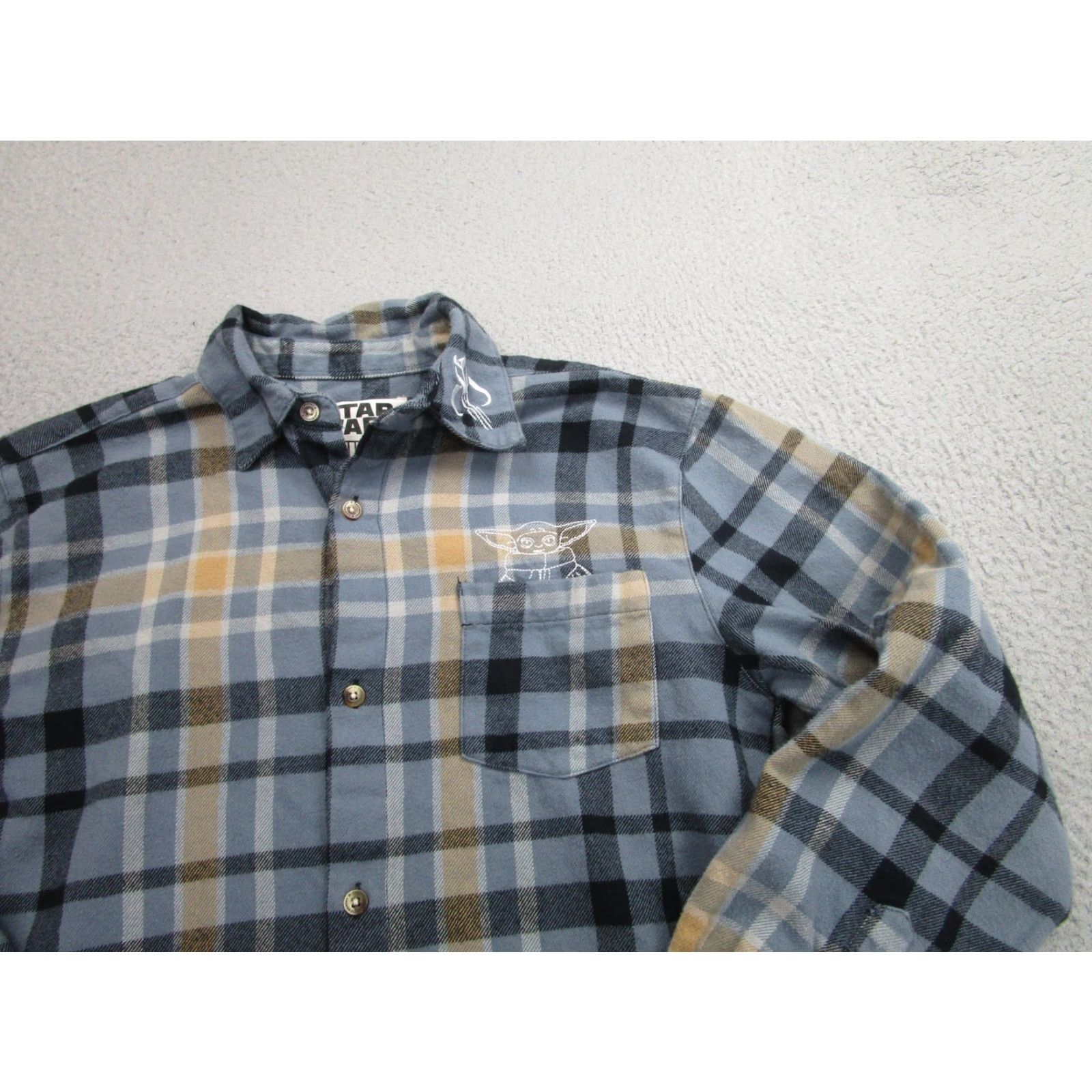 Disney Star Wars Shirt Mens Medium Blue Plaid Cakeworthy This Is The Way Flannel Shirt Size US M / EU 48-50 / 2 - 3 Thumbnail
