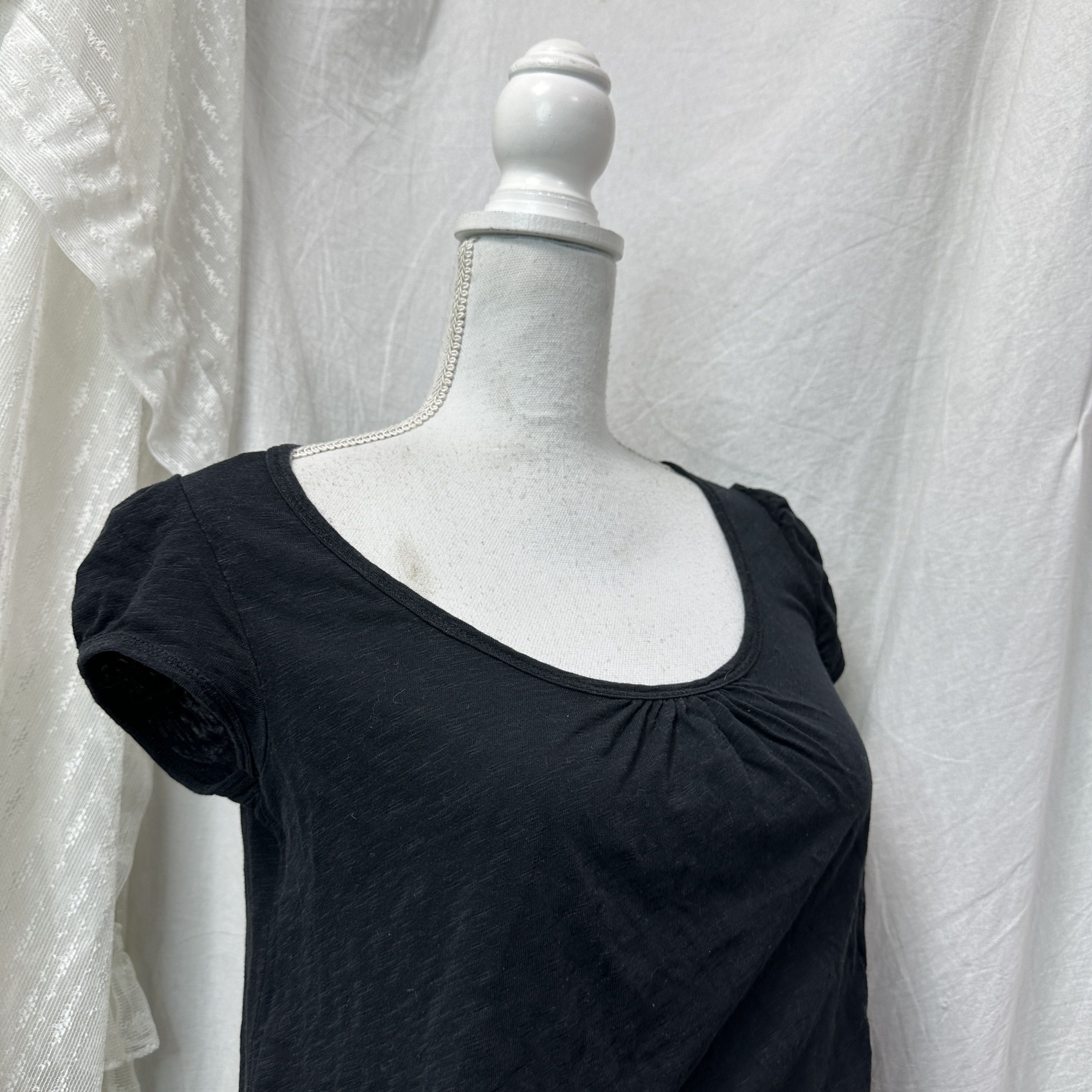 Vintage Vintage Basic Casual Boat Neck Bubble T-shirt 00s Size S / US 4 / IT 40 - 3 Thumbnail