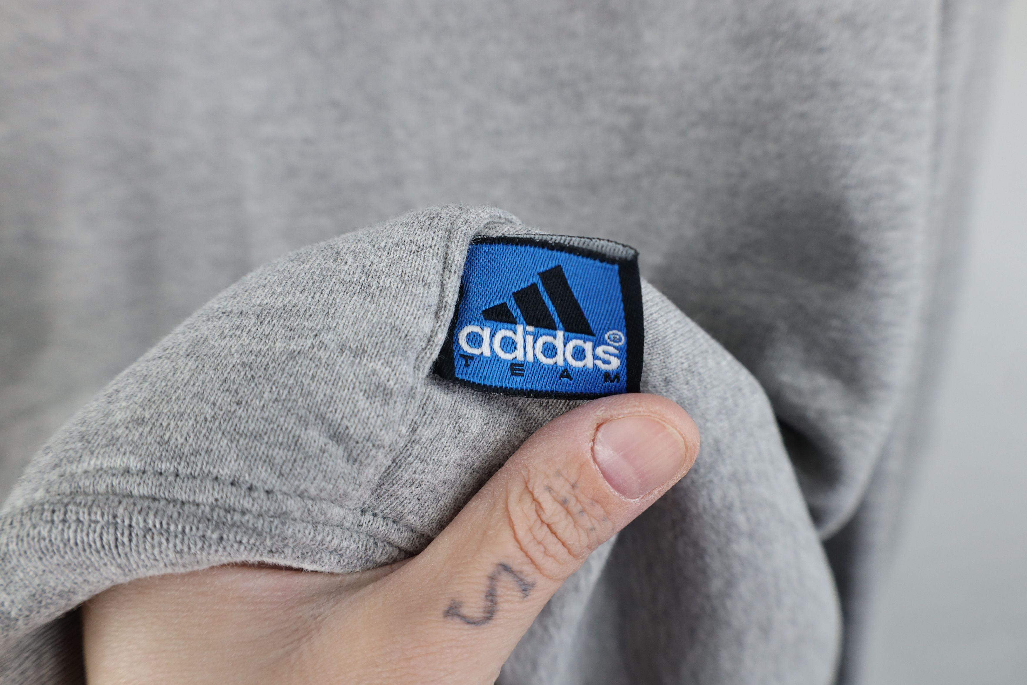 Adidas Vintage 90s Y2K Adidas Logo Heavyweight Hoodie Gray USA Size US XXL / EU 58 / 5 - 9 Thumbnail