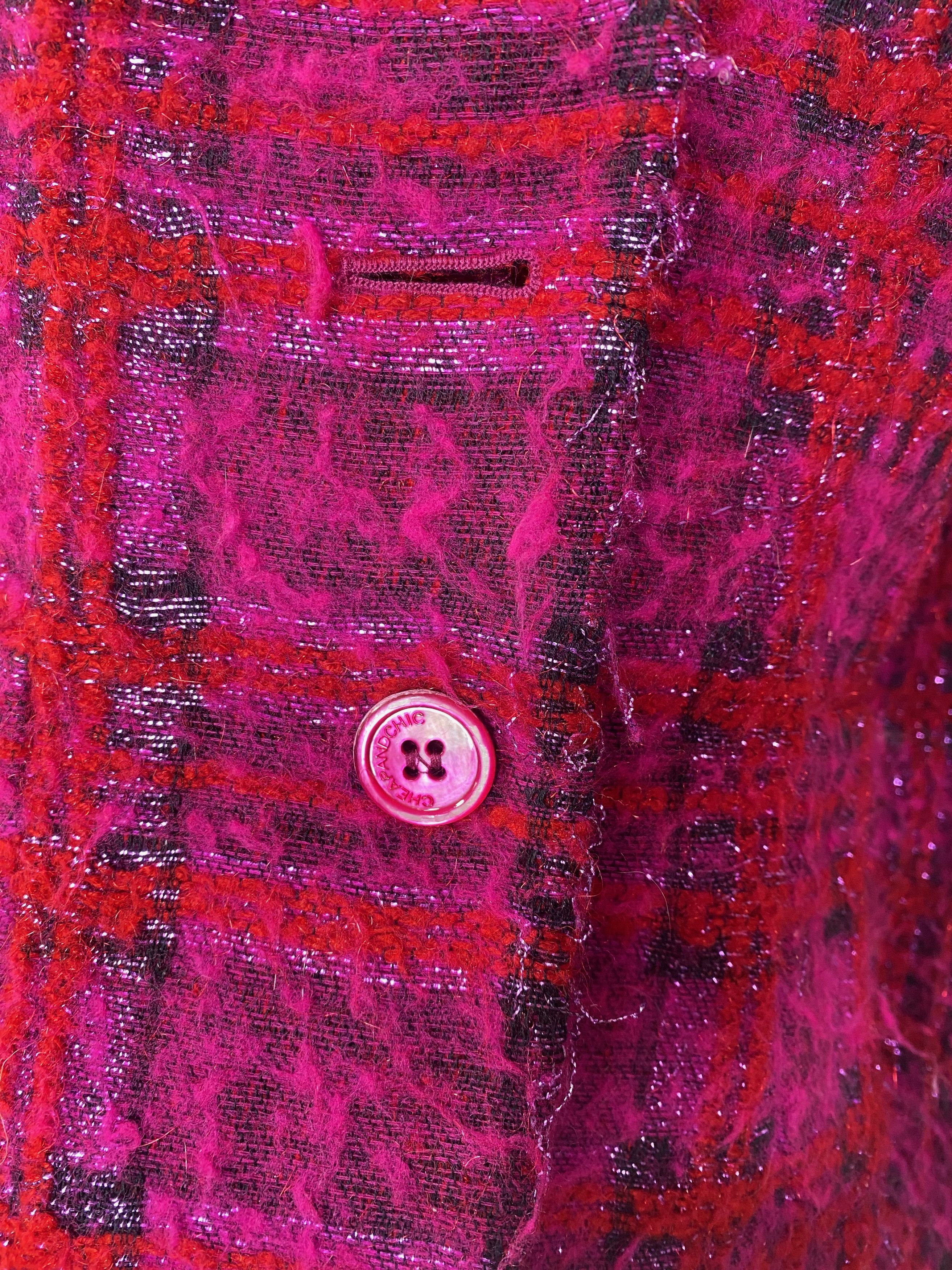 Moschino Moschino Cheap and Chic - Tweed Pink Blazer Size ONE SIZE - 7 Thumbnail