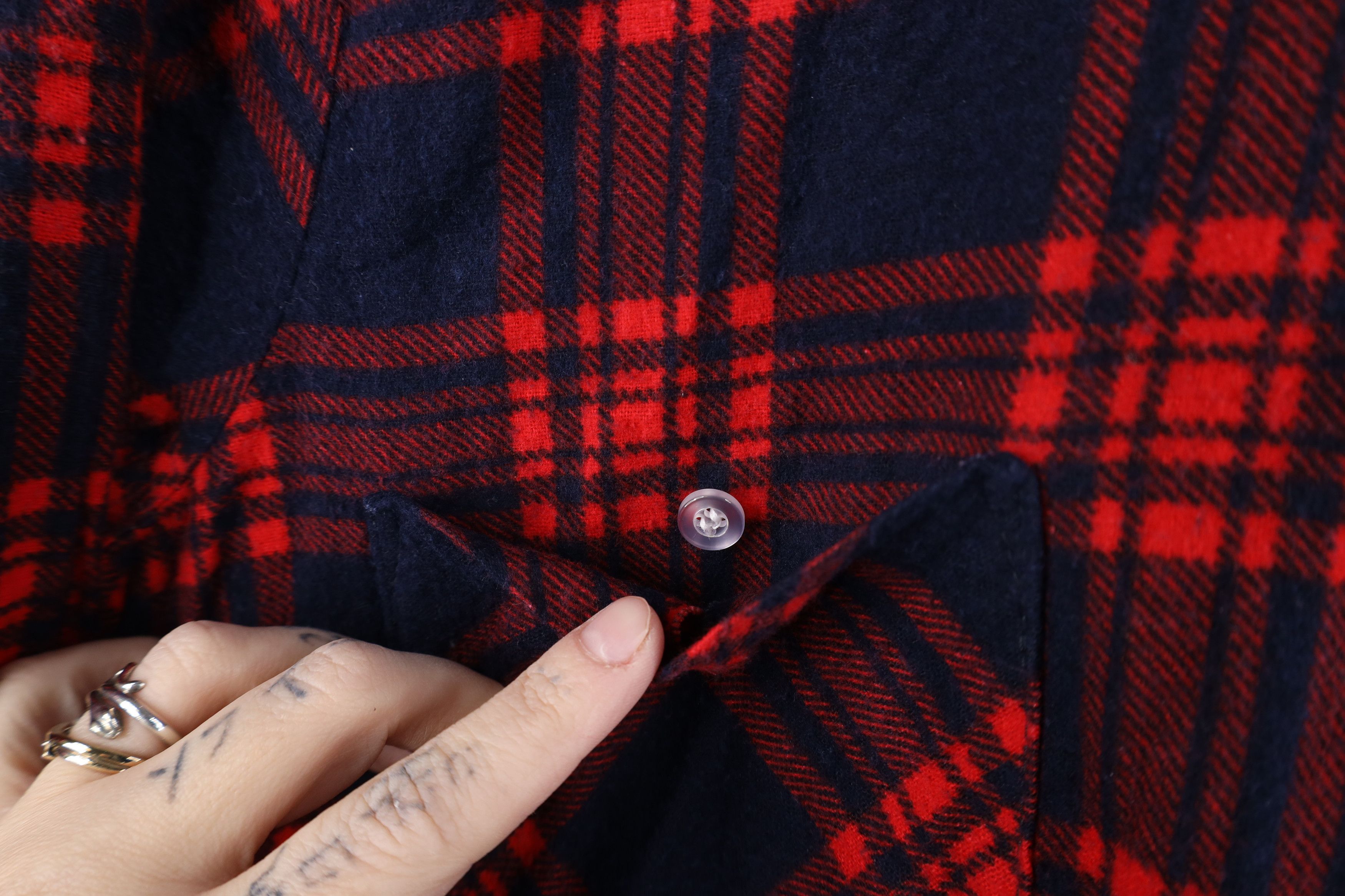 Vintage Vintage 70s Streetwear Pocket Flannel Button Shirt Plaid USA Size US S / EU 44-46 / 1 - 5 Thumbnail