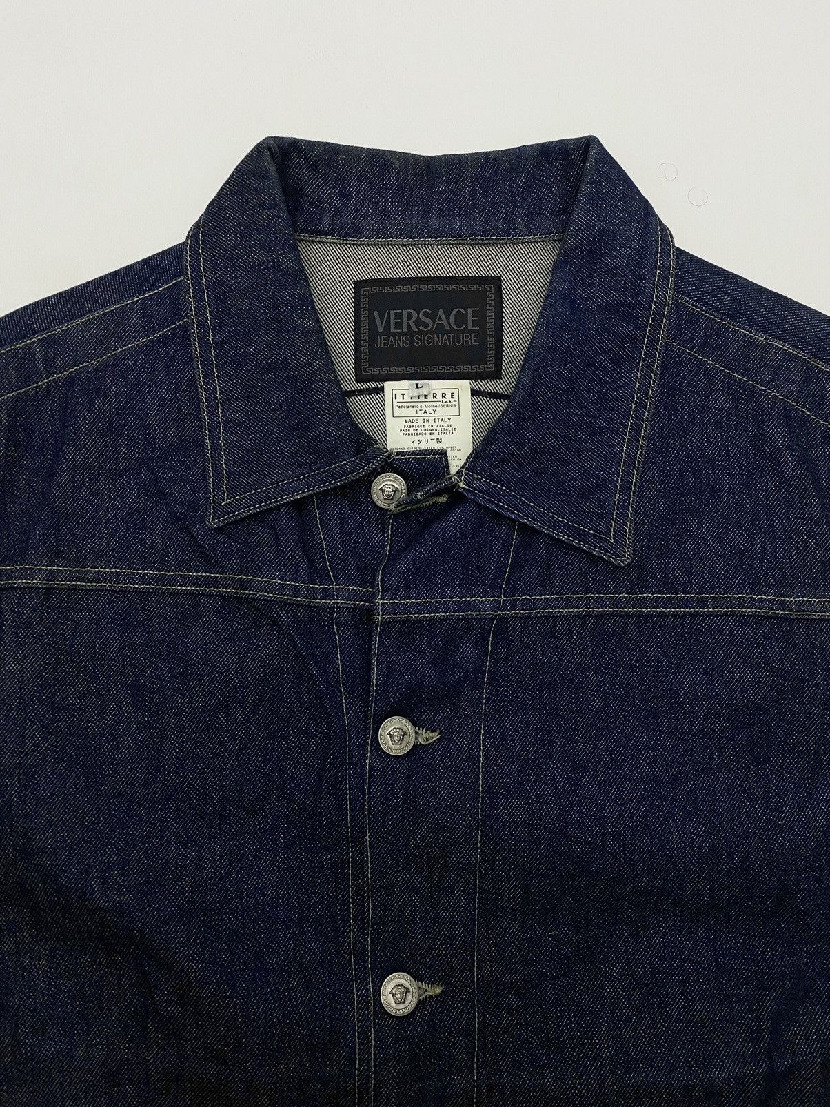 Versace × Versace Jeans Couture Versace big logo La Medusa vintage 90’s denim jacket / vest Size US L / EU 52-54 / 3 - 3 Thumbnail