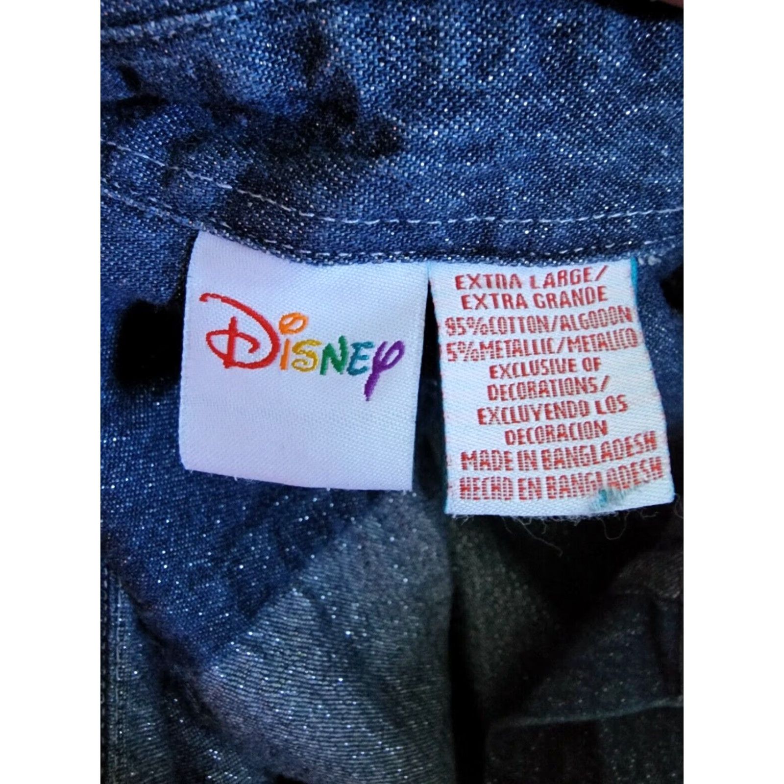 Disney VINTAGE Disney Denim Shirt Women XL Christmas Winnie the Pooh Tigger Santa Holiday Embroidered Glitter Button-Up Blue Denim Long Sleeve Size XL / US 12-14 / IT 48-50 - 6 Thumbnail