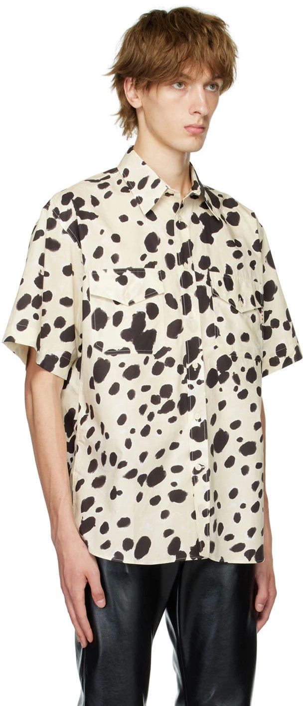 Marni o1y0225 Patterned Shirt in Ivory/Black Size US M / EU 48-50 / 2 - 2 Thumbnail