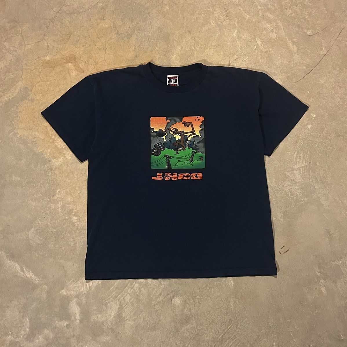 JNCO × Vintage Crazy Vintage 90s JNCO Jeans Monkey Godzilla Tee Skater Size US XL / EU 56 / 4 - 1 Thumbnail