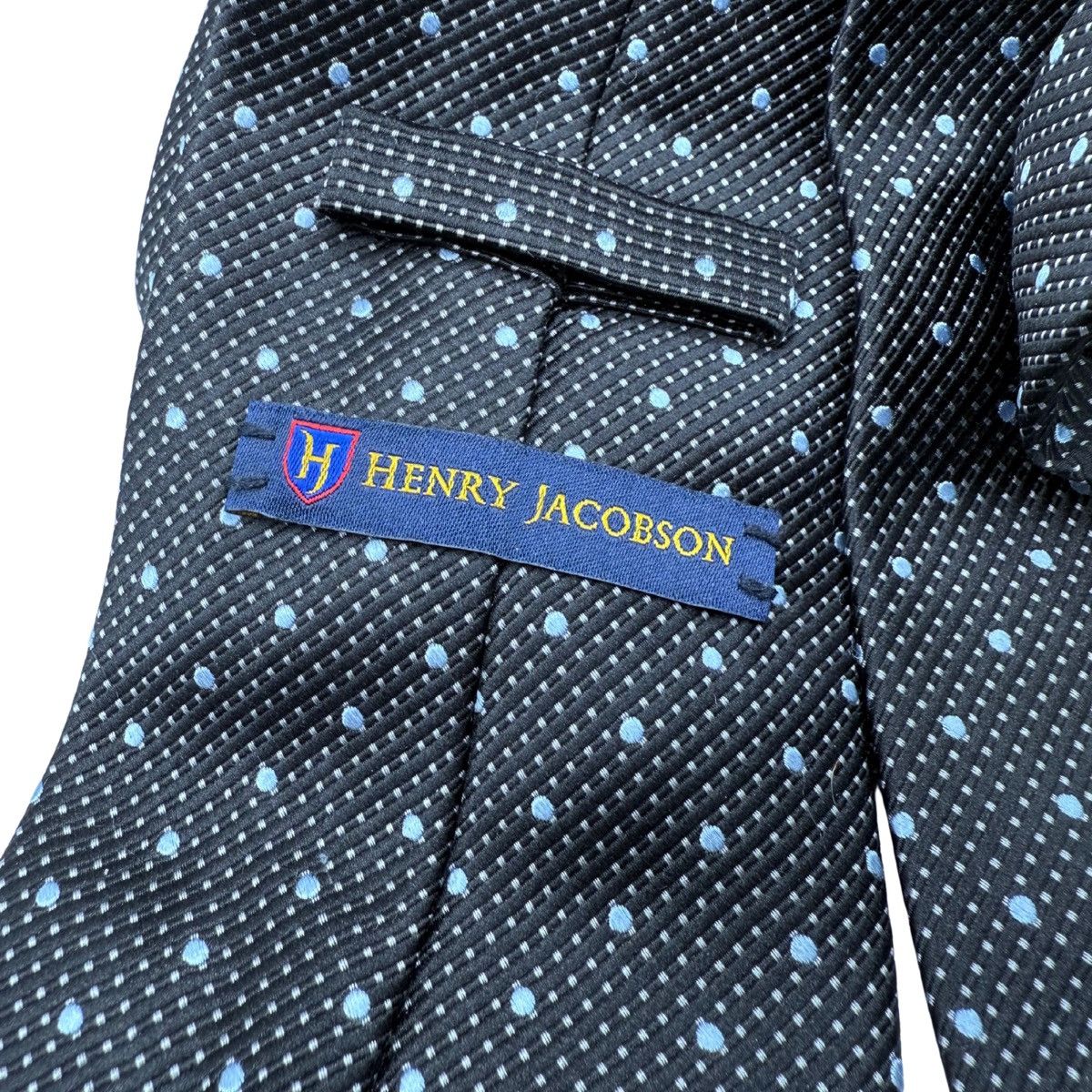 Other Henry Jacobson Silk Tie, Black/Blue, Made in Italy, Like New Size ONE SIZE - 4 Thumbnail